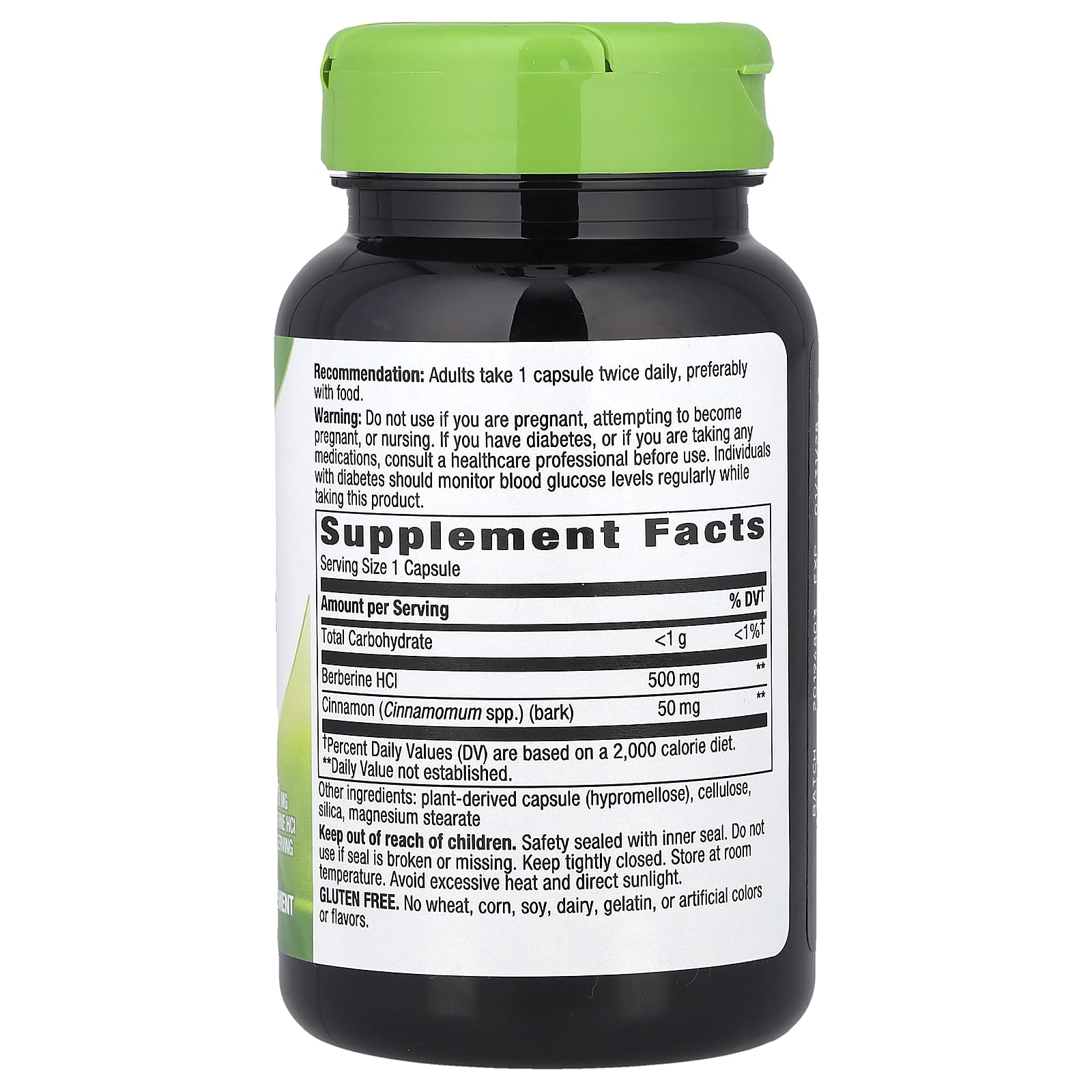 Nature's Way, Берберин с корицей, 60 капсул