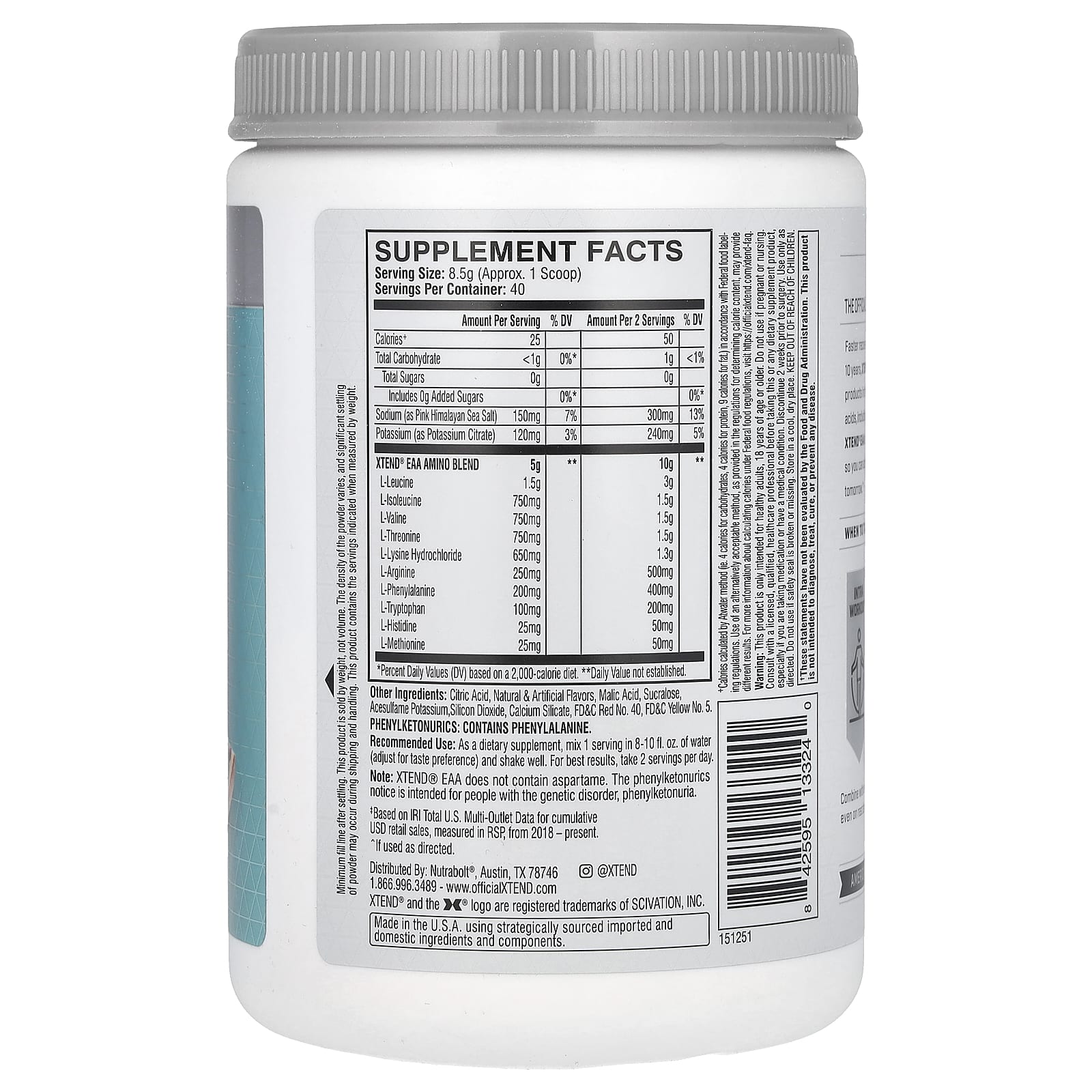 XTEND, EAA, красный апельсин, 340 г (12 унций)