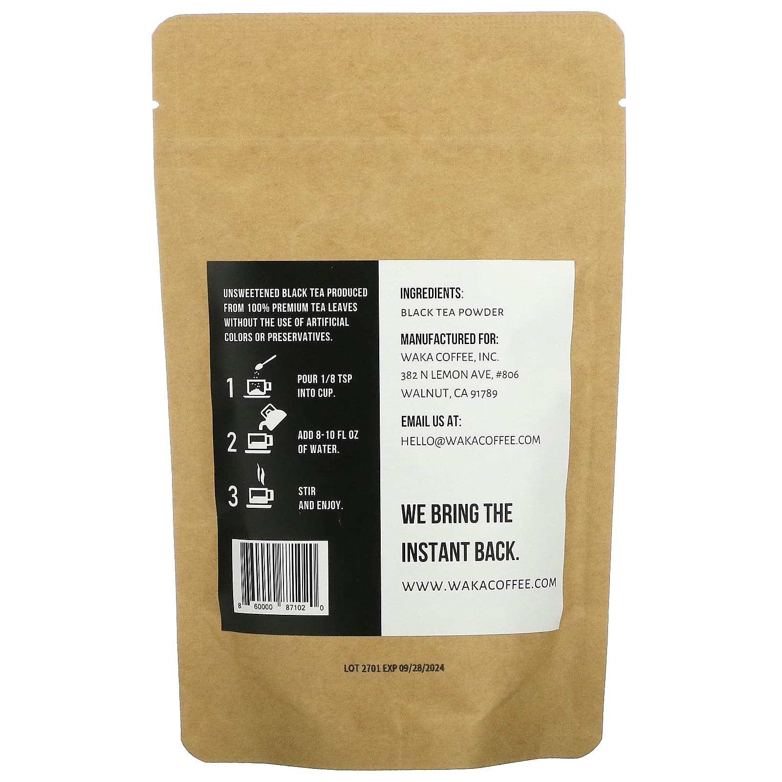 Waka Coffee, Листья 100% растворимого чая, черный чай в порошке, кенийский, 127 г (4,5 унции) (Товар снят с продажи)