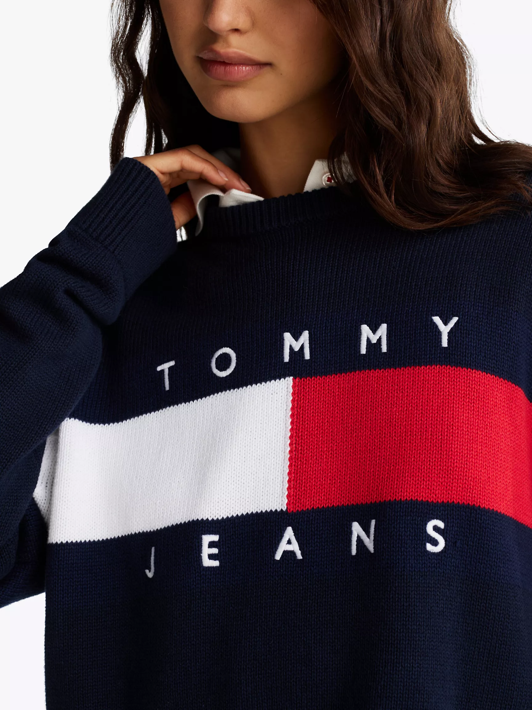 Женский свитер Tommy Hilfiger, Свитер с вышитым логотипом Bold Flag