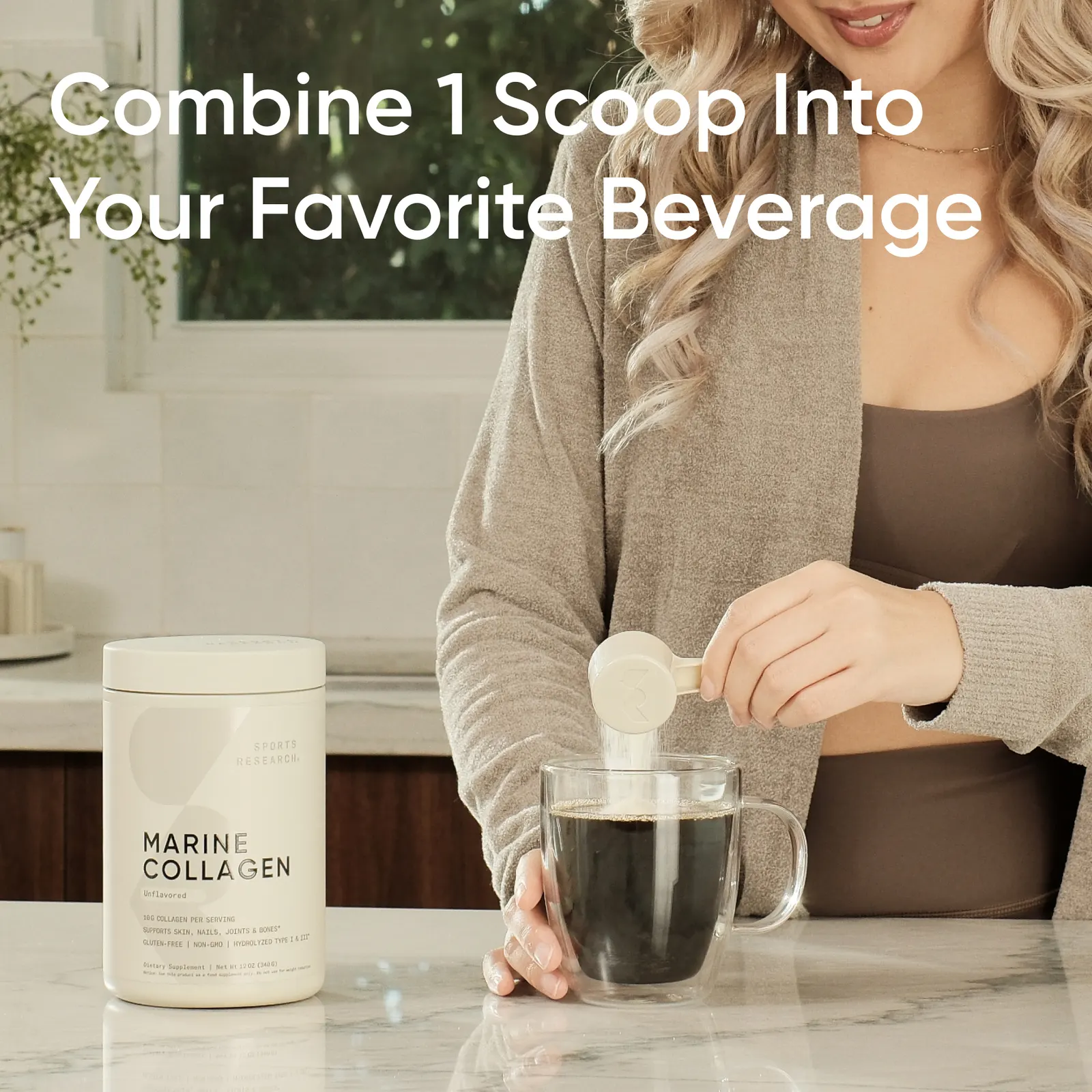 Sports Research, Пептиды из морского коллагена, с нейтральным вкусом, 340 г (12 унций)