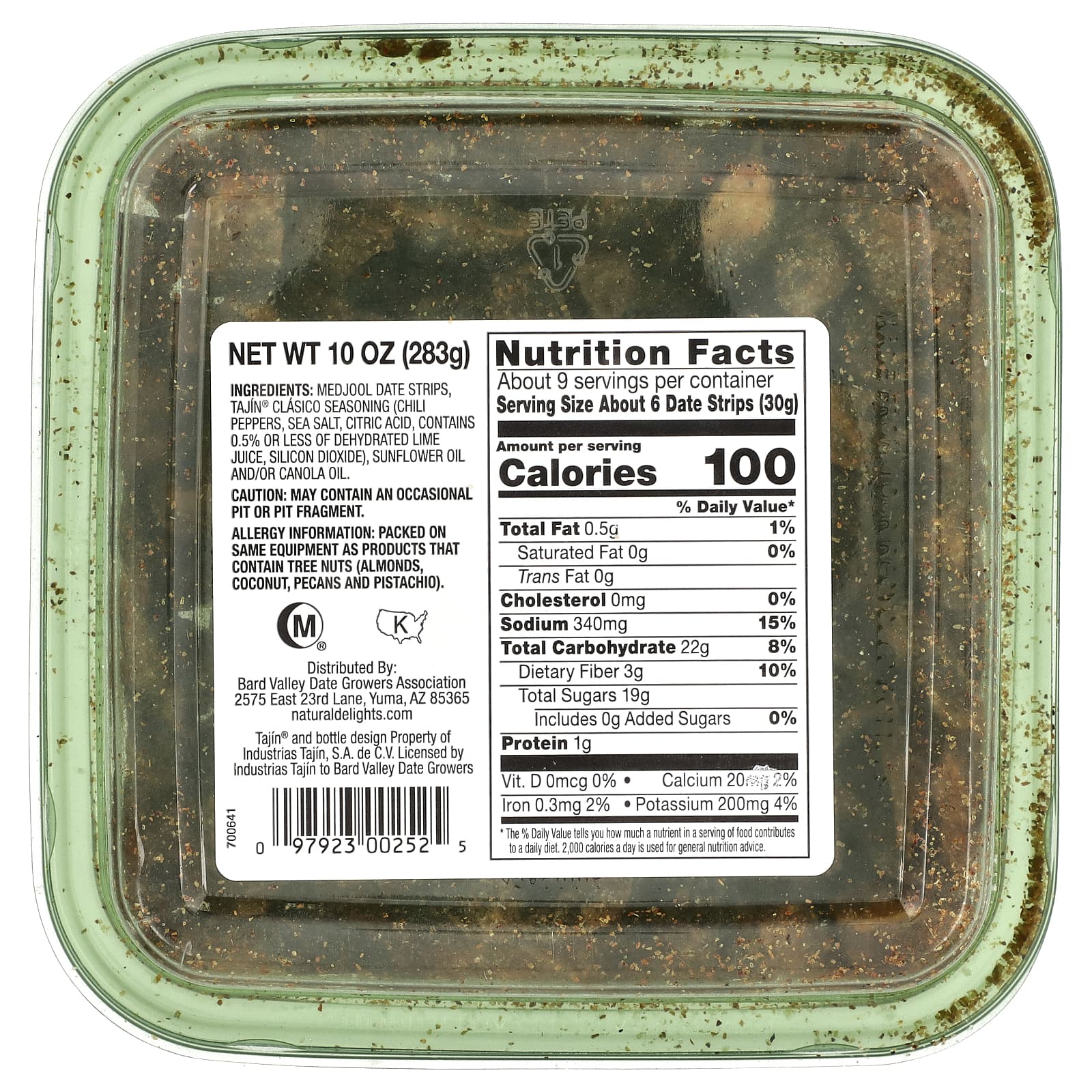 Natural Delights, Полоски для финика Medjool с лаймом и чили Tajin®, 283 г (10 унций)