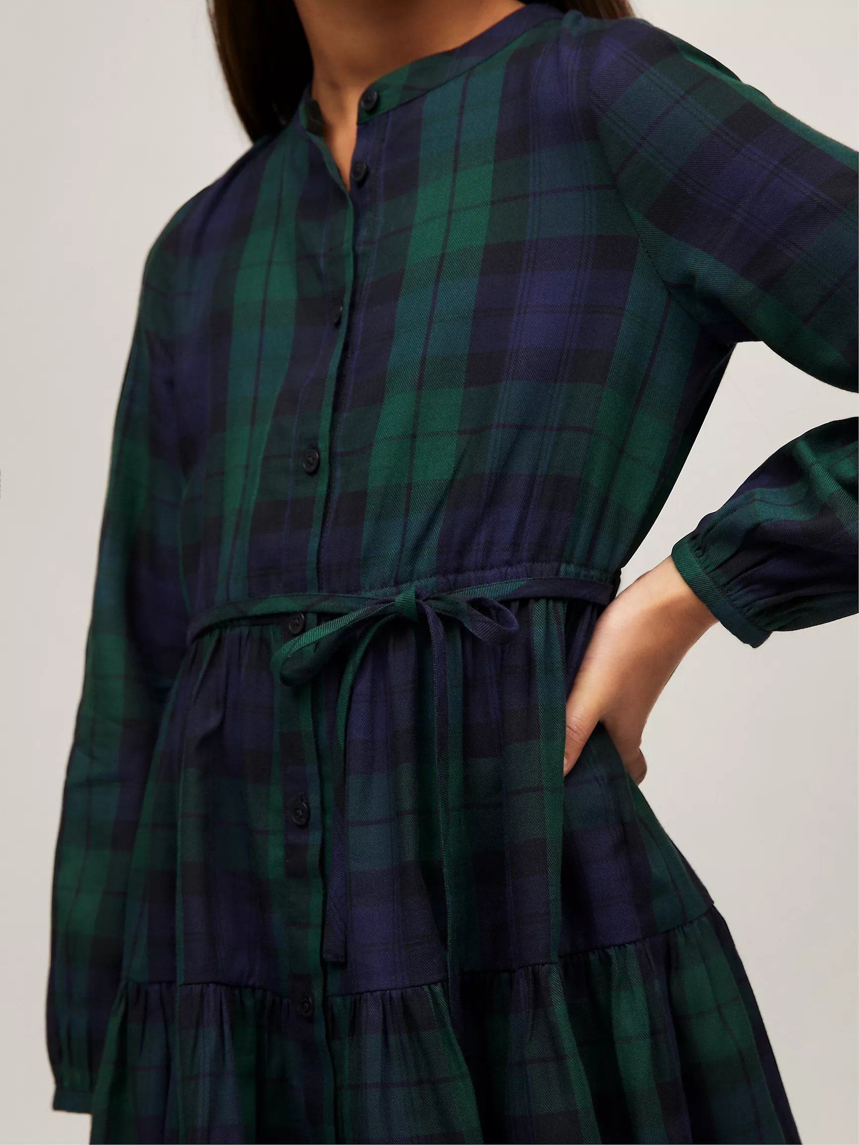 Платье для девочек Tommy Hilfiger, Детское многослойное платье-рубашка в клетку