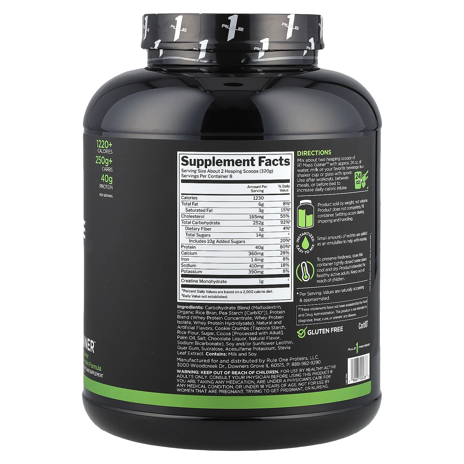 Rule One Proteins, средство для набора мышечной массы, печенье и крем, 2,56 кг (5,64 фунта)