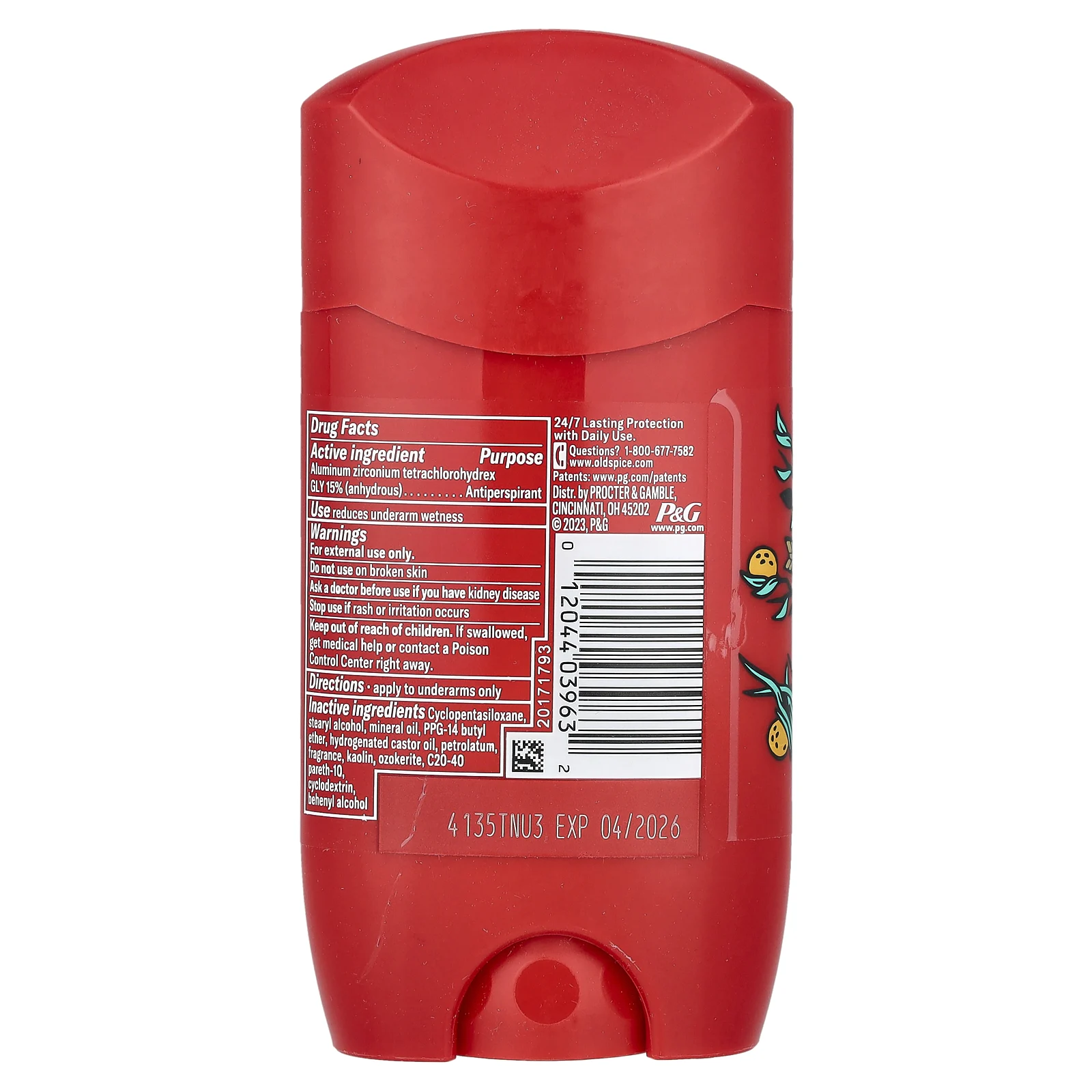 Old Spice, Антиперспирант и дезодорант, Bearglove, 73 г (2,6 унции)