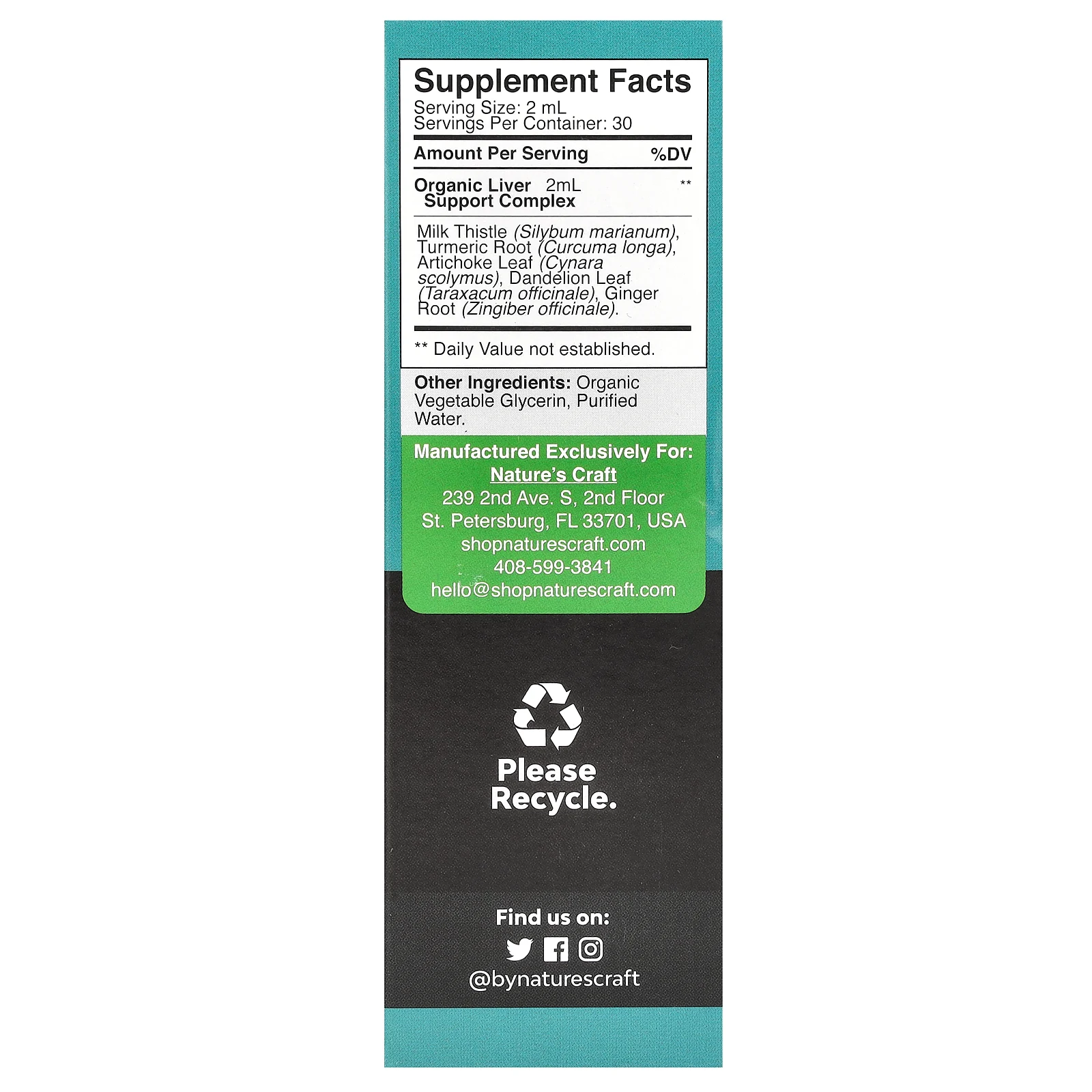 Nature's Craft, капли для глубокого очищения печени с расторопшей, 60 мл (2 жидк. унции)