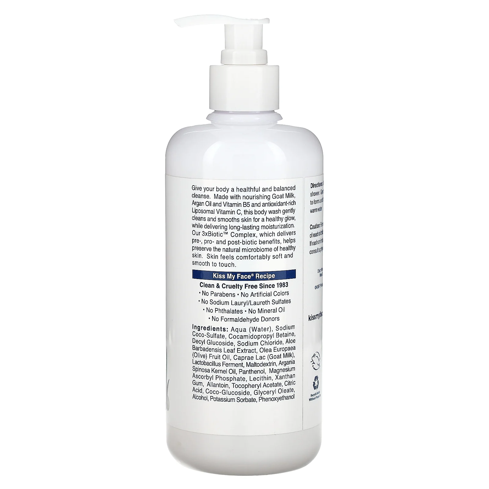 Kiss My Face, гель для душа с козьим молоком, без отдушки, 473 (16 жидк. унций)