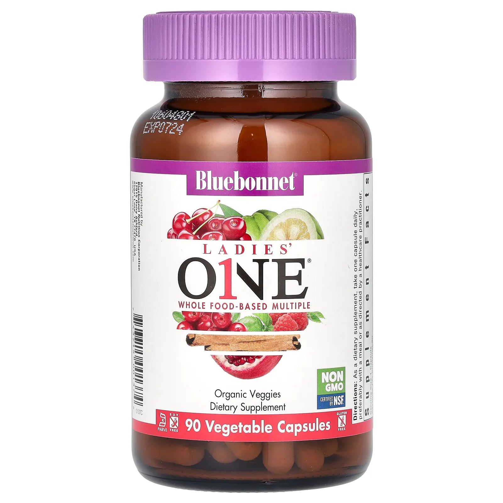 Bluebonnet Nutrition, Ladies 'ONE, комплекс на основе цельных продуктов, 90 растительных капсул