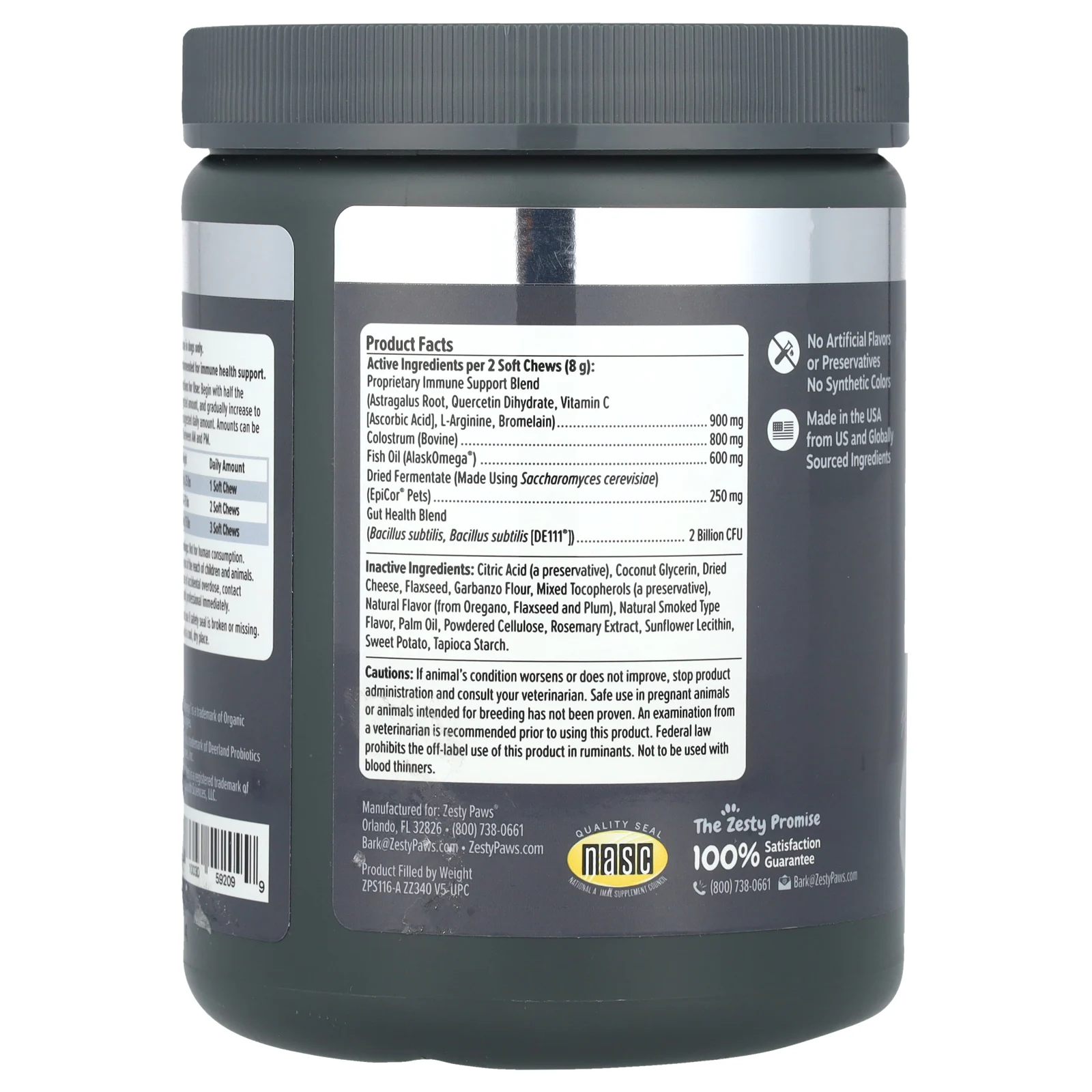 Zesty Paws, Vet Strength Allergy & Immune Bites, для собак, для всех возрастов, копченый сыр, 90 жевательных таблеток, 360 г (12,6 унции)