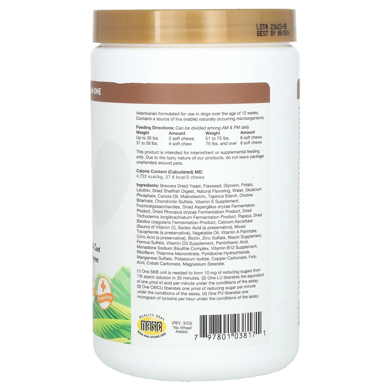 NaturVet, All-In-One Daily Essentials, добавка 4 в 1, для поддержки собак, 120 жевательных таблеток, 480 г (16,9 унции)