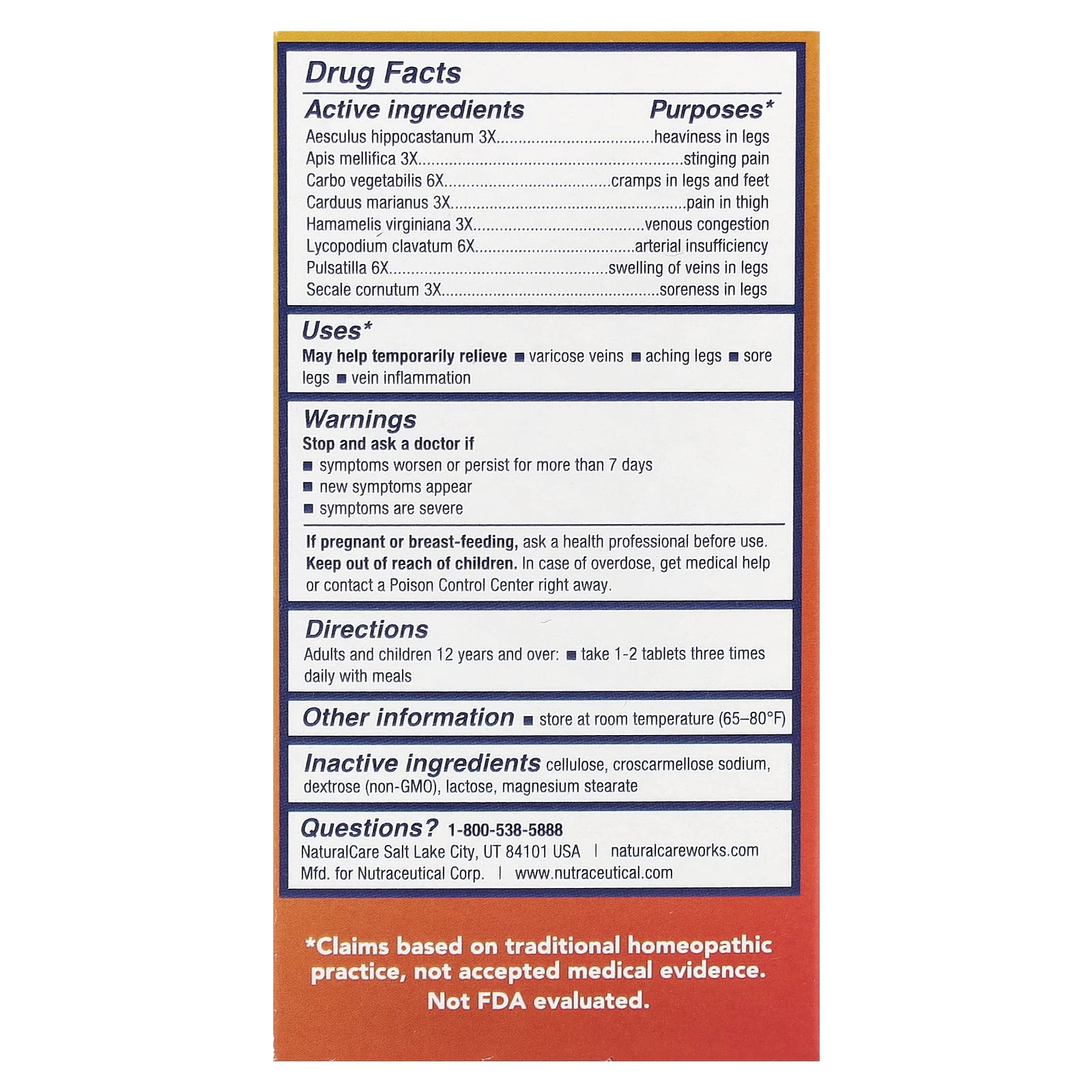 NaturalCare, Vein-Gard®, 60 таблеток