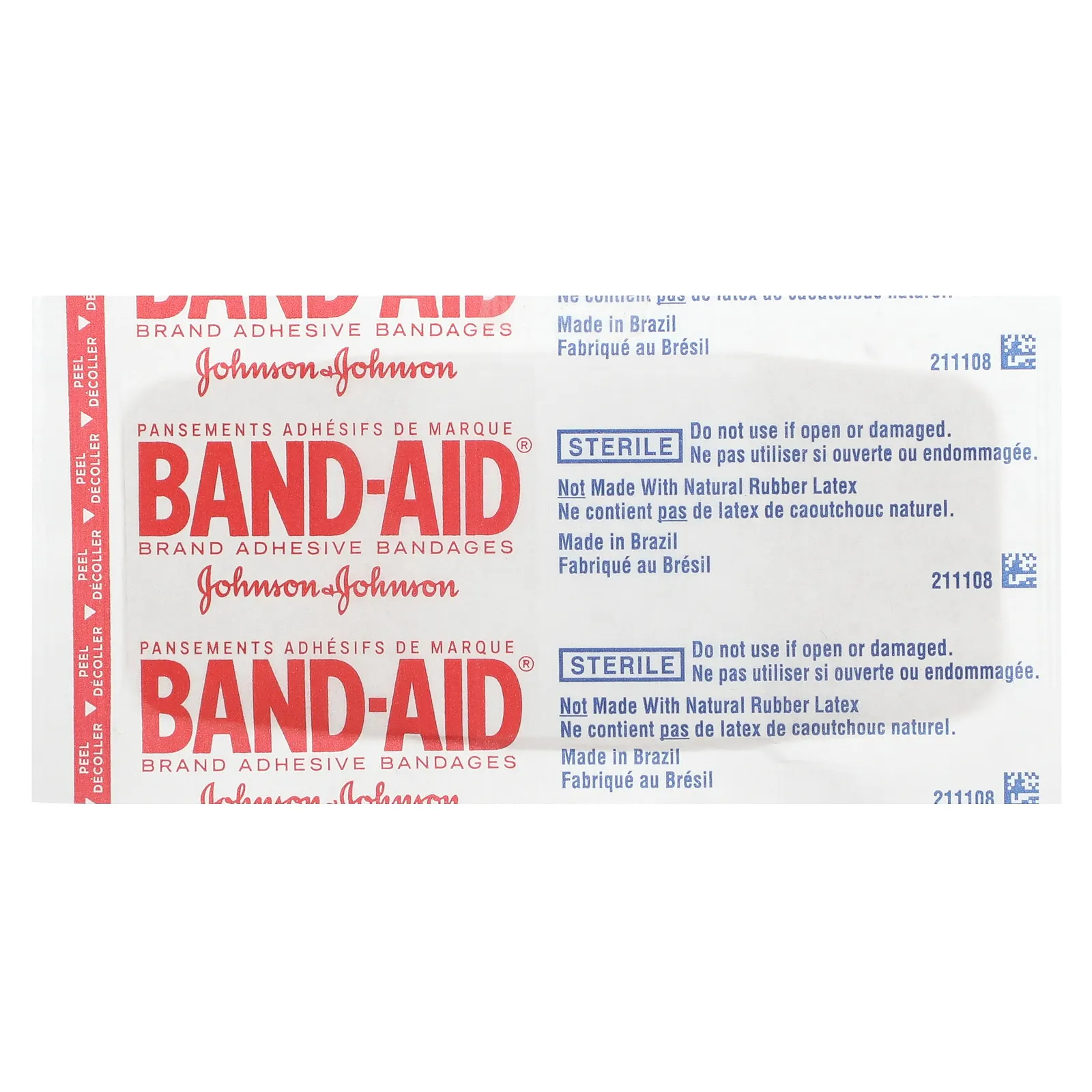 Band Aid, лейкопластыри, Наштон, гибкая ткань, очень большие, BR45, 10 шт.