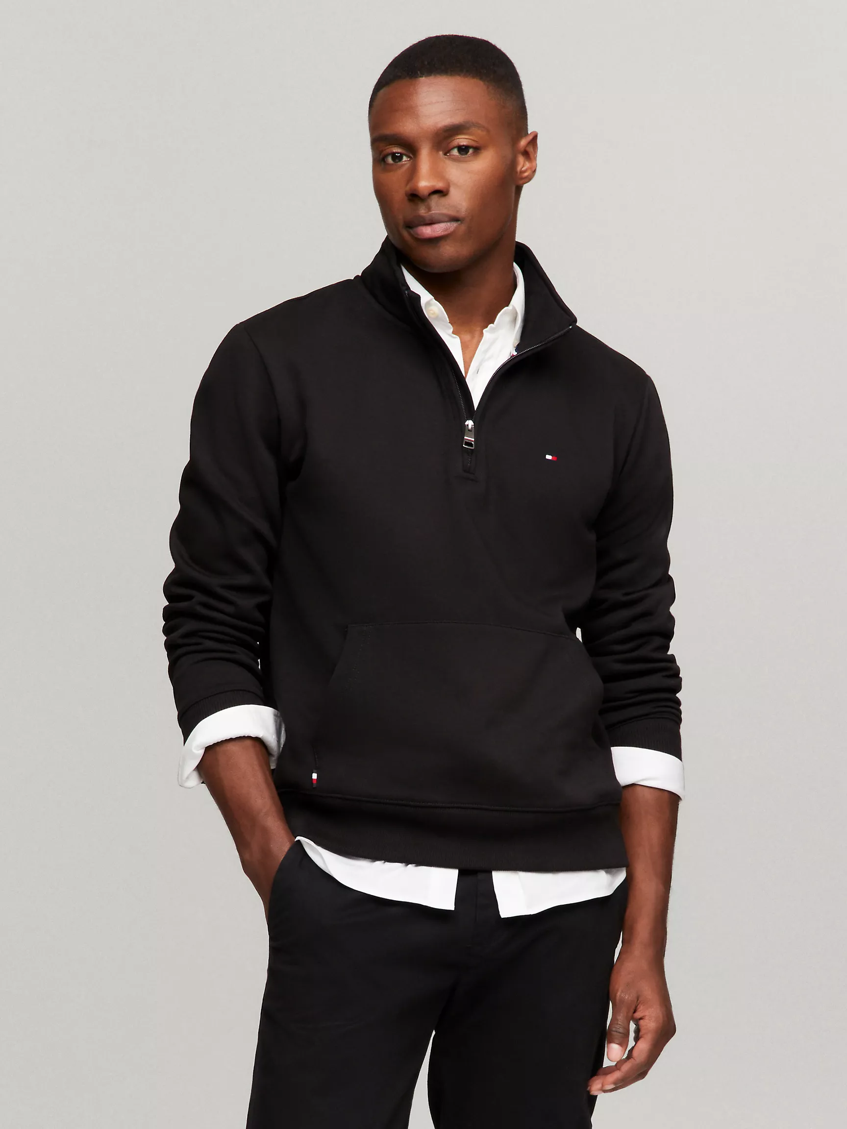 Мужская толстовка Tommy Hilfiger, Флисовый свитшот на четвертной молнии