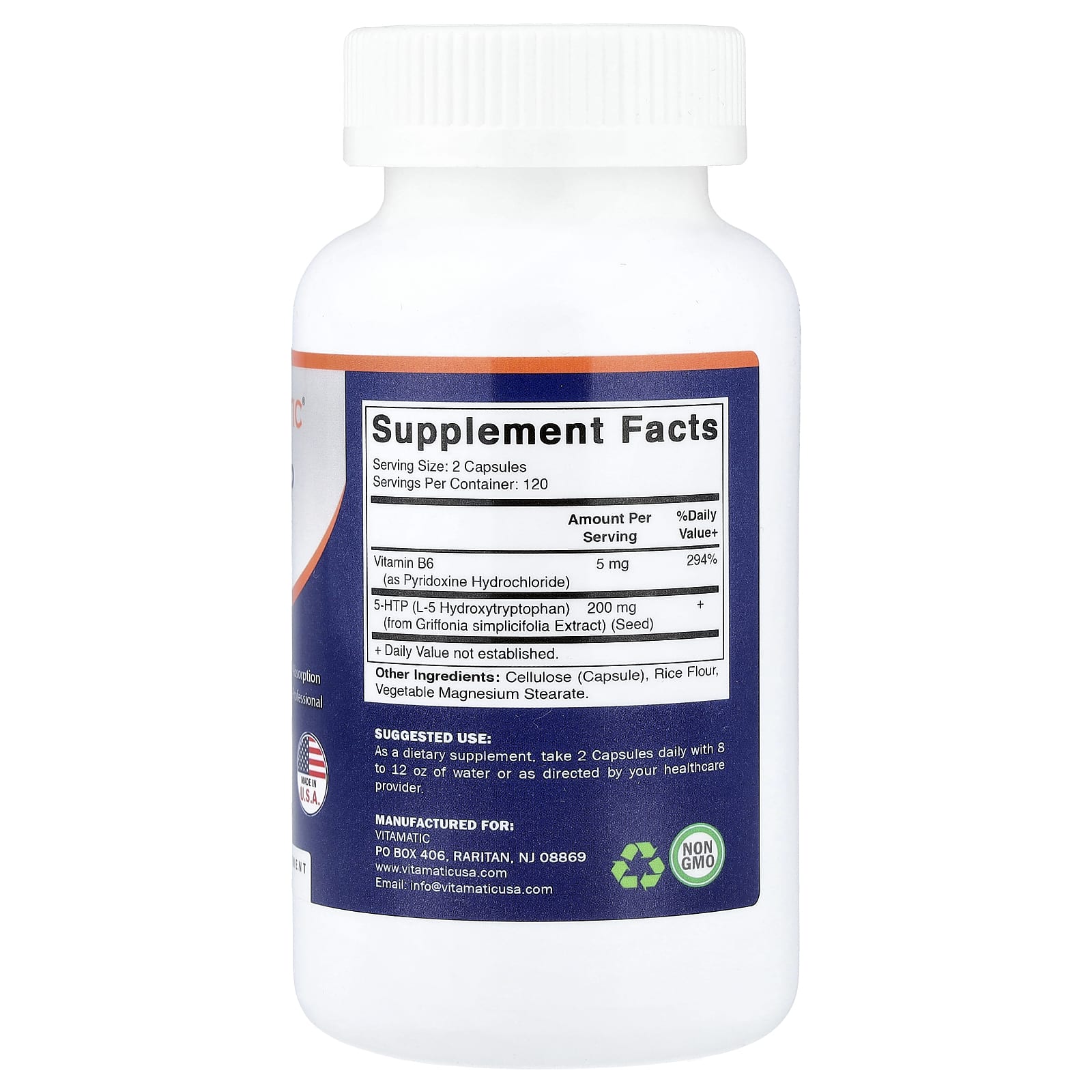 Vitamatic, 5-HTP и витамин B6, 240 растительных капсул