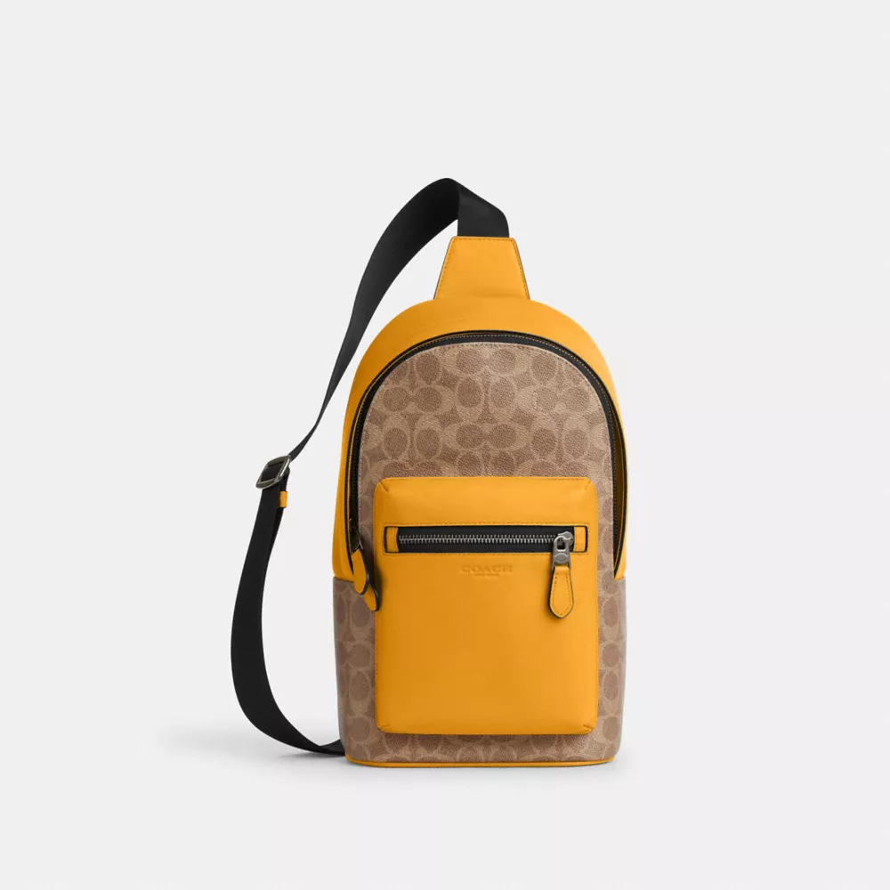 Сумка COACH West Pack In Colorblock Signature Canvas