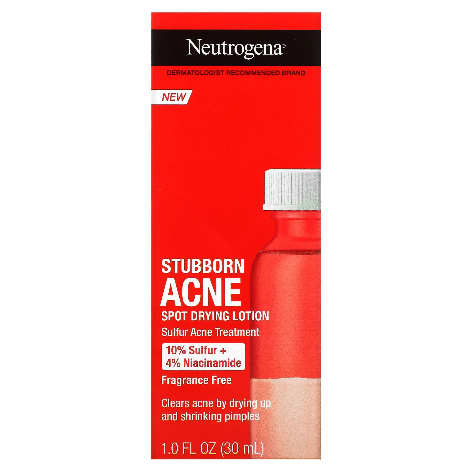 Neutrogena, Stubborn Acne, лосьон для сушки пятен, без отдушек, 30 мл (1 жидк. Унция)