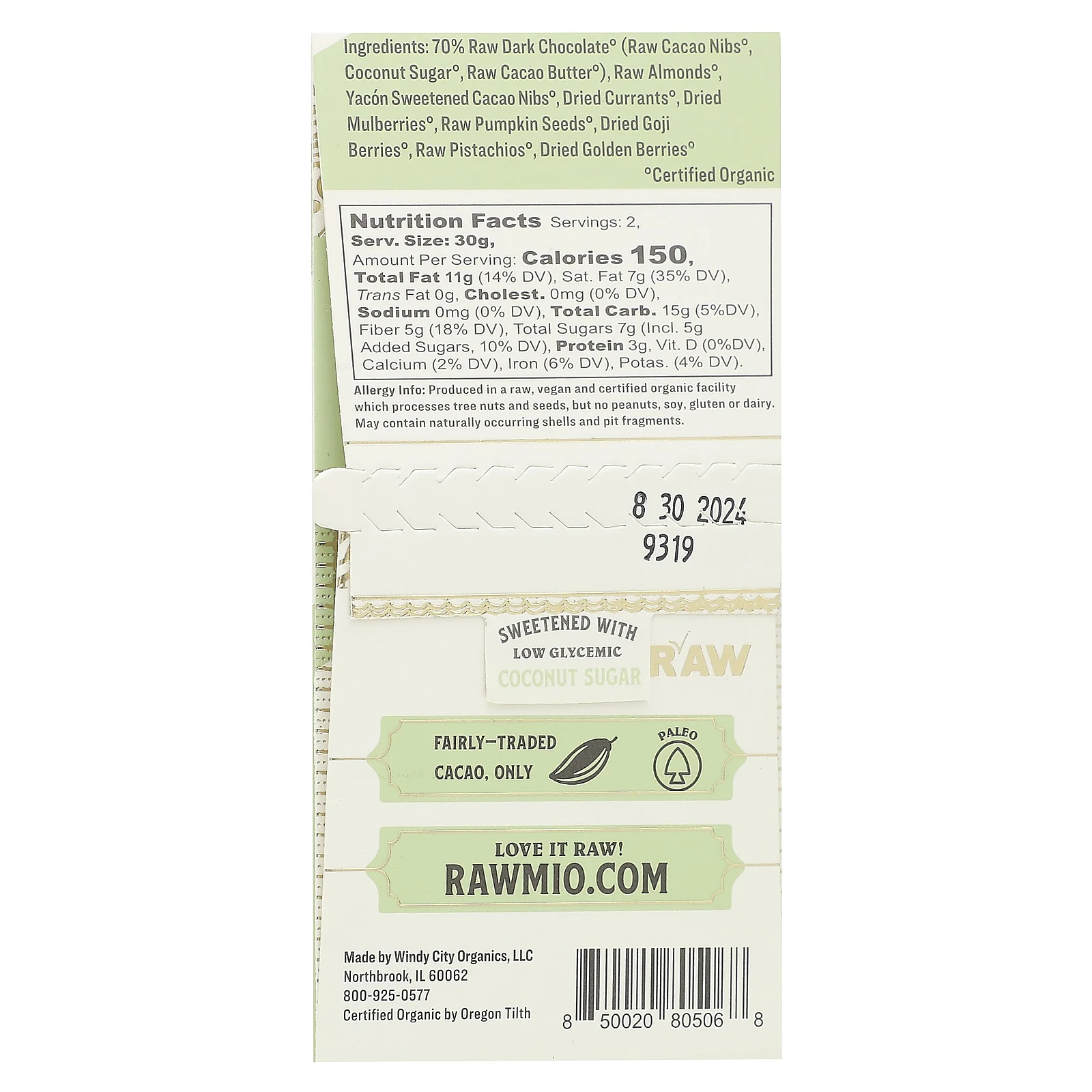 Rawmio, Super Trail Mix, 70% перуанского какао, 60 г (2,12 унции)