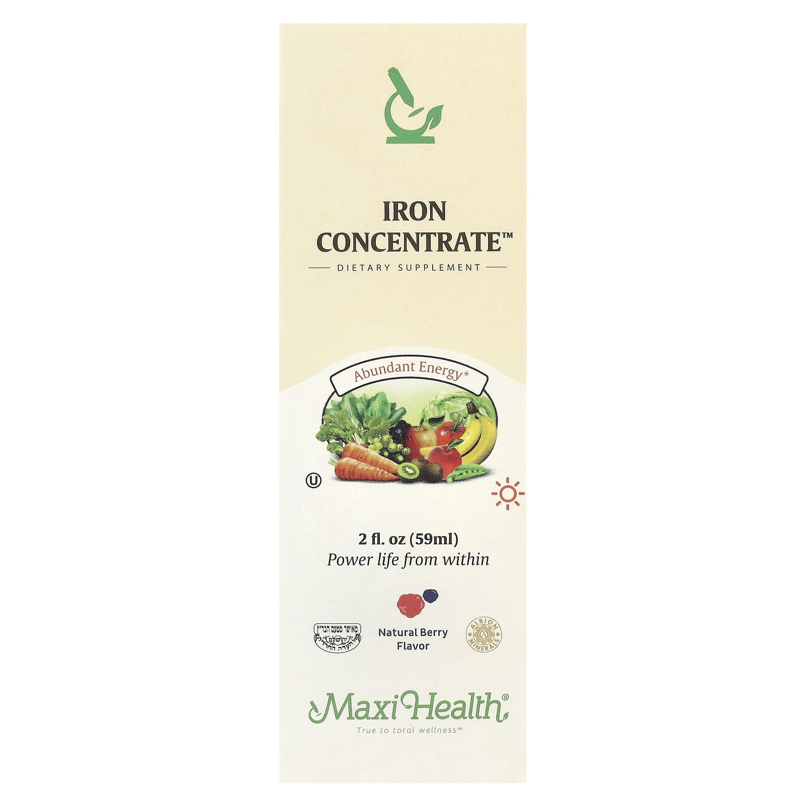 Maxi Health, Iron Concentrate ™, натуральные ягоды, 59 мл (2 жидк. Унции)