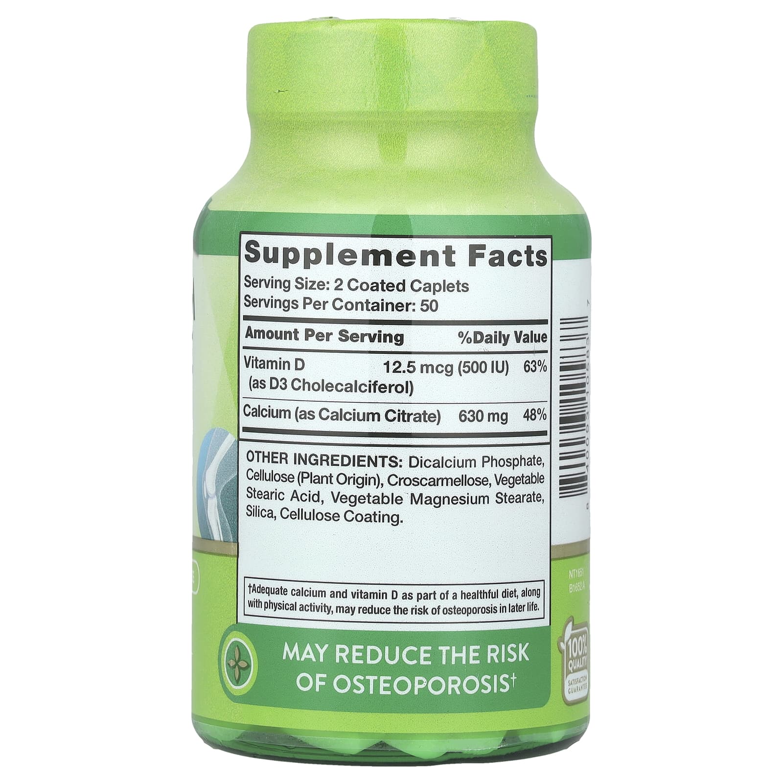 Nature's Truth, Цитрат кальция плюс D3, 100 капсул, покрытых оболочкой