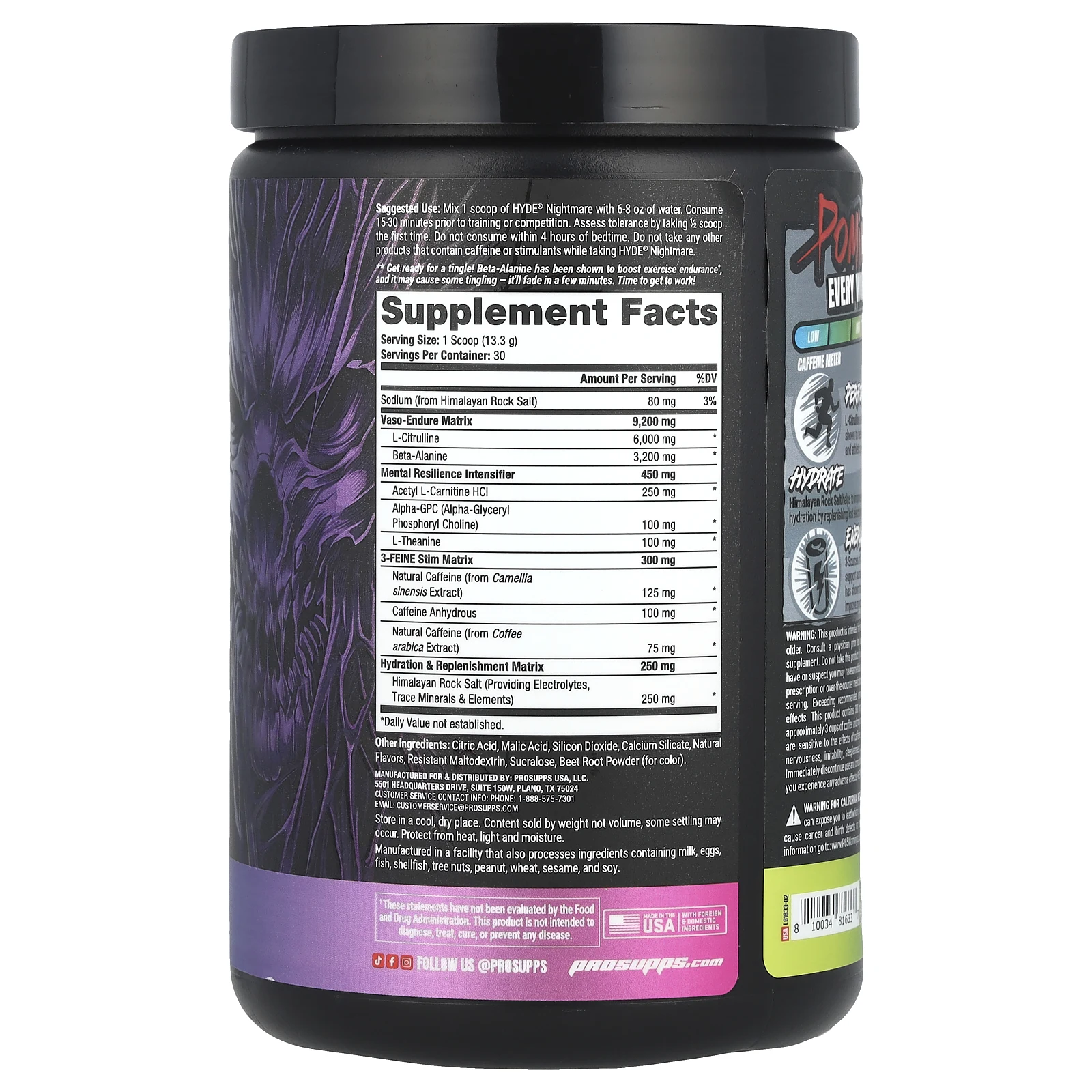 ProSupps, HYDE® Nightmare, интенсивная энергия перед тренировкой, сокрушительное средство, 399 г (14,07 унции)