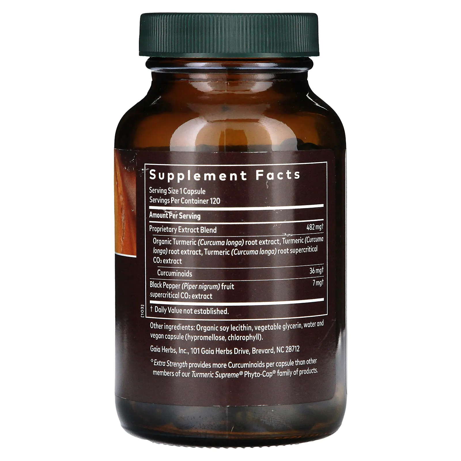Gaia Herbs, Turmeric Supreme, куркума, повышенная сила действия, 120 веганских фито-капсул с жидкостью