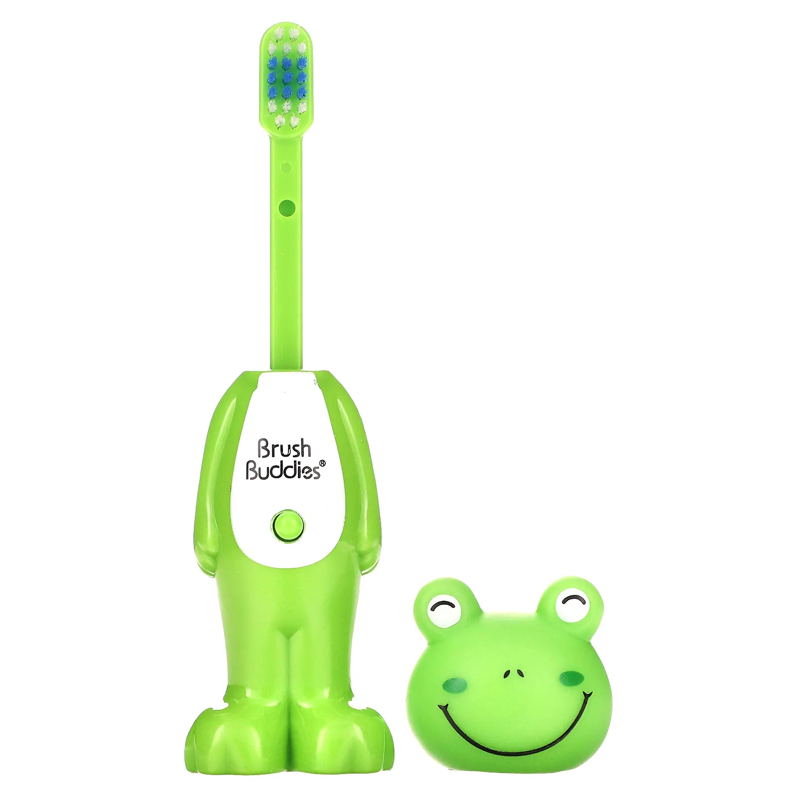 Brush Buddies, Poppin', лягушка Луи, мягкая, 1 зубная щетка