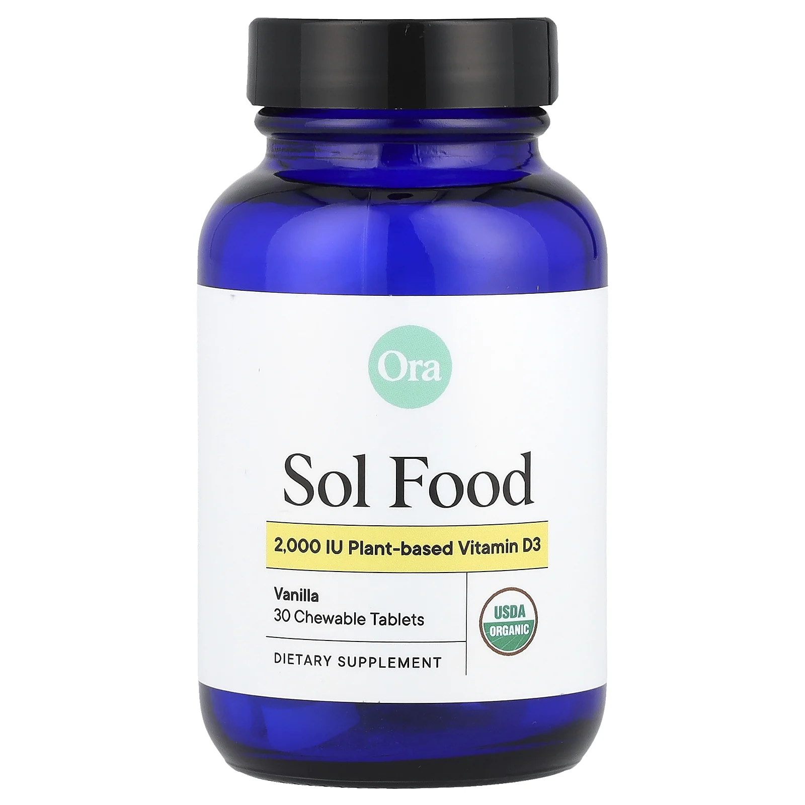 Ora, Sol Food, растительный витамин D3, 2000 МЕ, 30 таблеток