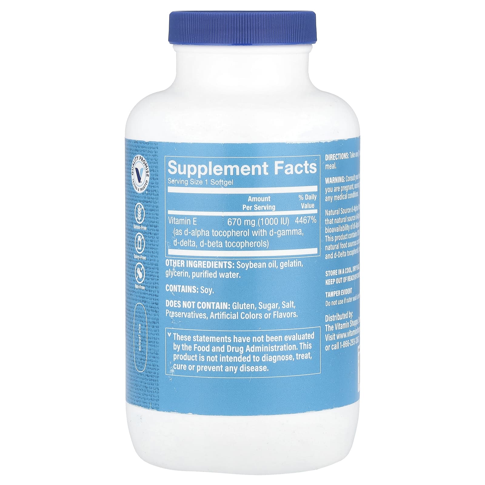 The Vitamin Shoppe, Витамин E, 670 мг (1000 МЕ), 240 мягких таблеток