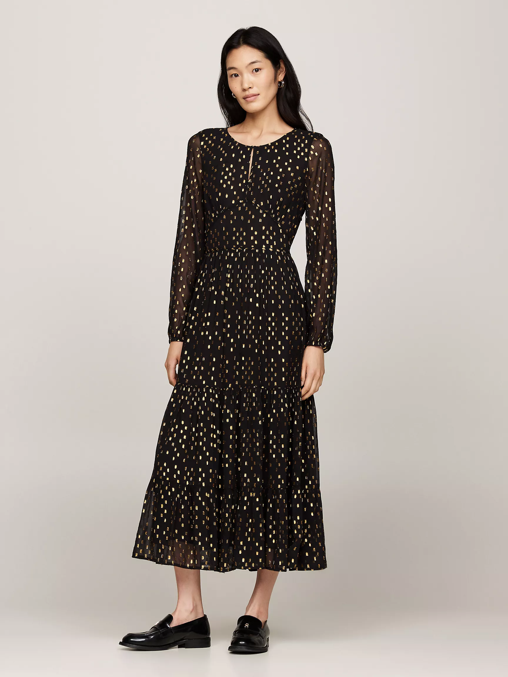 Женское платье Tommy Hilfiger, Вышитое миди-платье с металлическими элементами