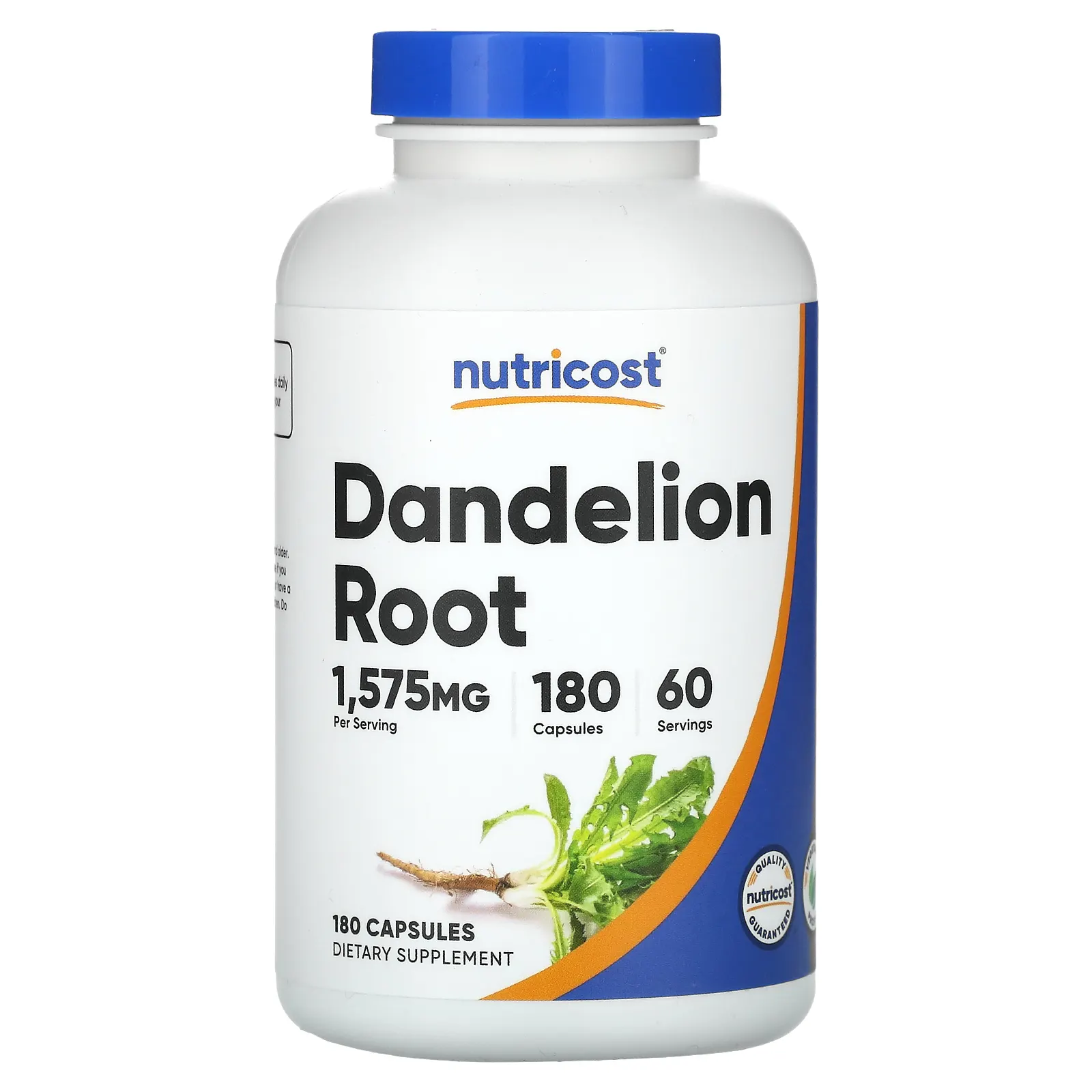 Nutricost, корень одуванчика, 1575 мг, 180 капсул (525 мг в 1 капсуле)