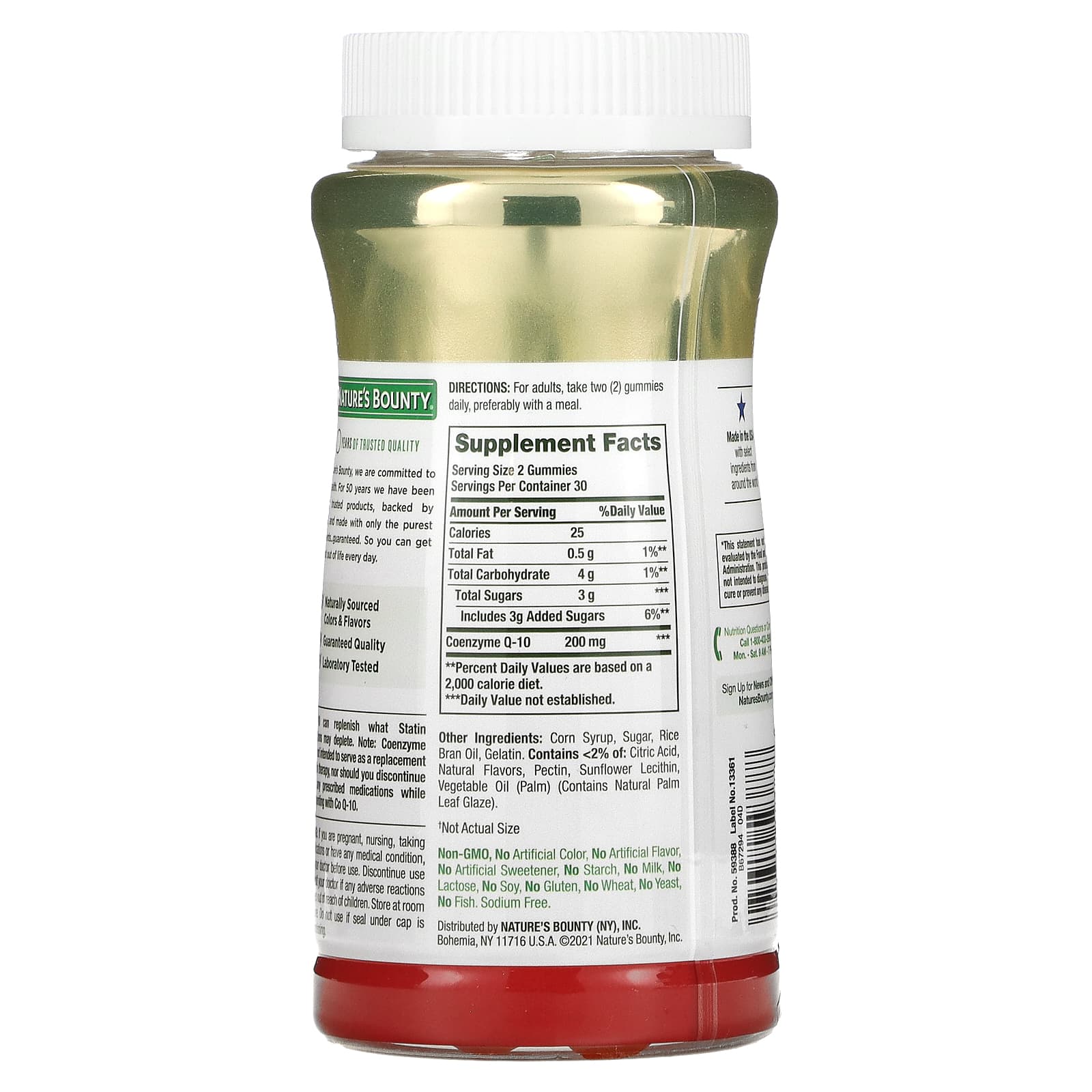 Nature's Bounty, Q10, коэнзим, со вкусом персика и манго, 200 мг, 60 жевательных мармеладок (100 мг в 1 жевательной таблетке)