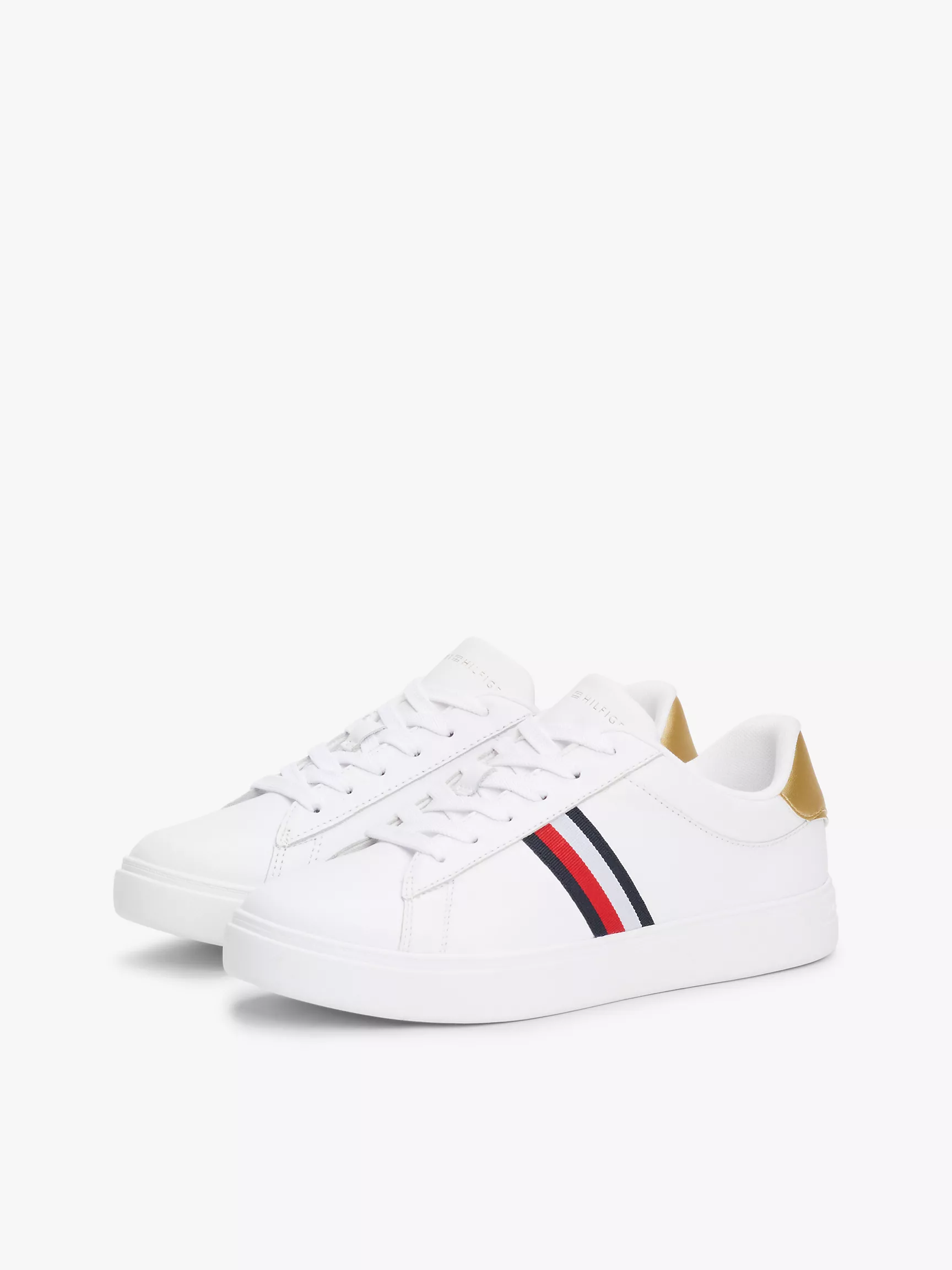 Женские кроссовки Tommy Hilfiger, Кожаные кеды с фирменными полосками