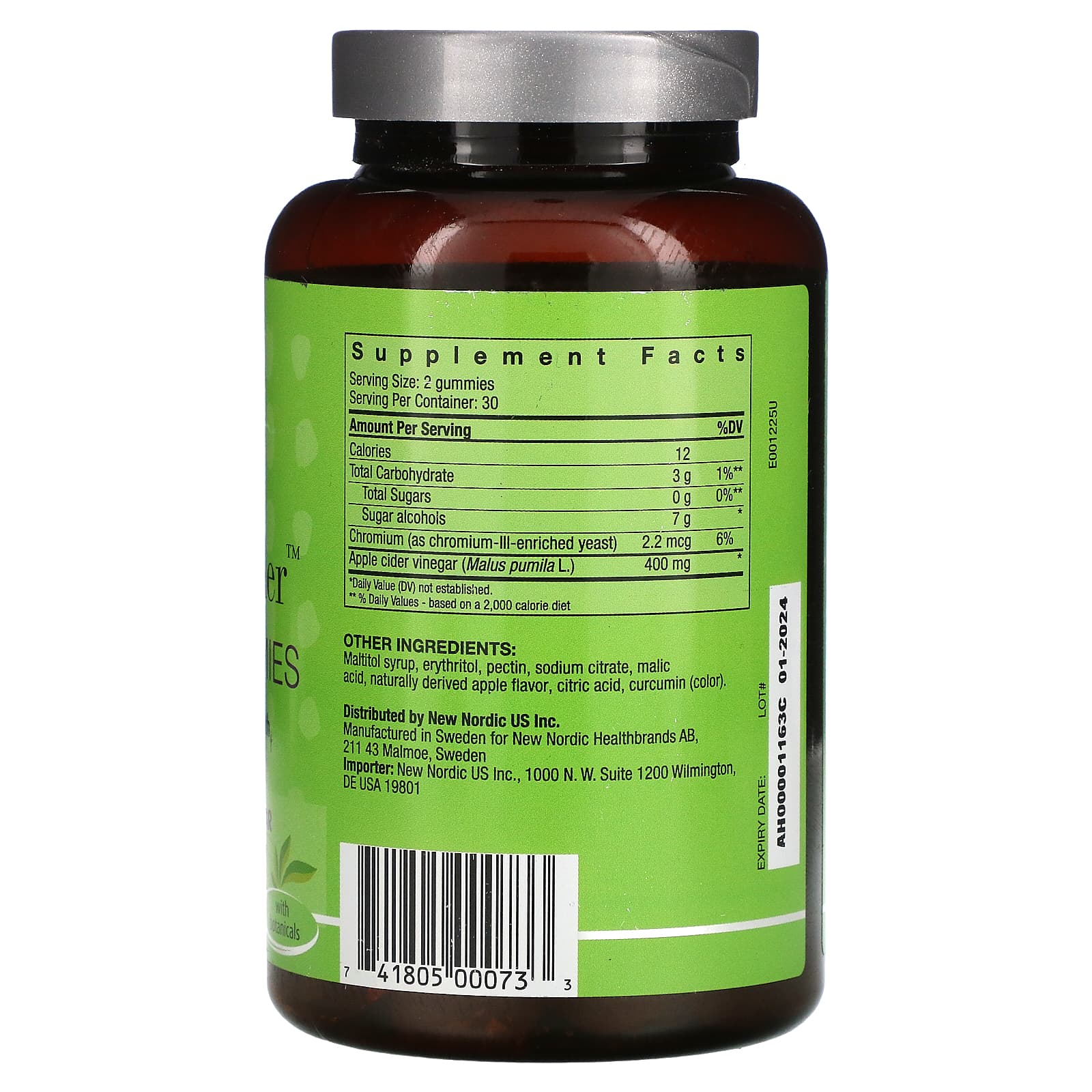 New Nordic, Веганские жевательные мармеладки с яблочным сидром, яблоко, 60 жевательных мармеладок