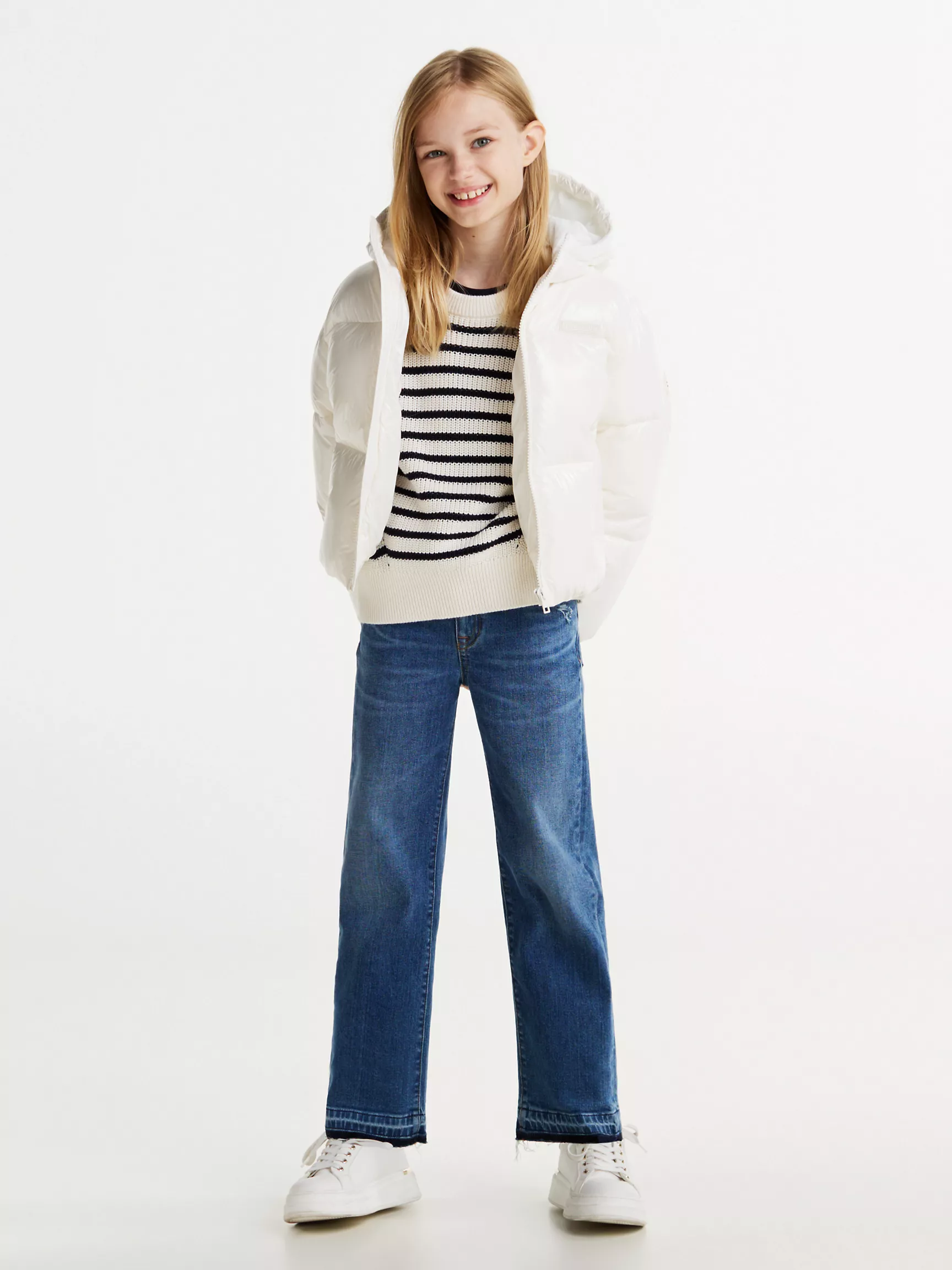 Куртка для девочки Tommy Hilfiger, Детский блестящий пуховик