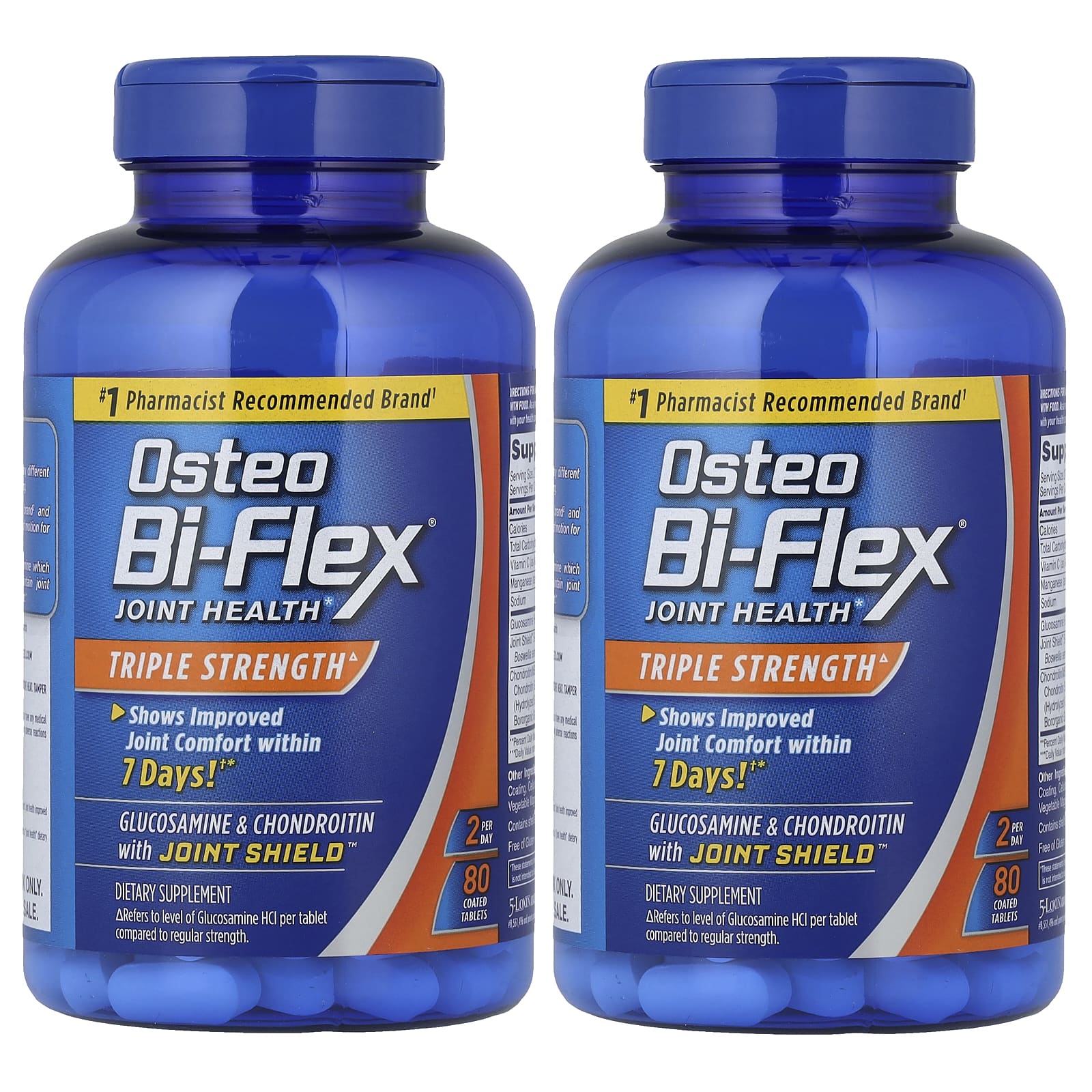 Osteo Bi-Flex, Здоровье суставов, тройная сила, 2 пакетика, 80 таблеток, покрытых оболочкой