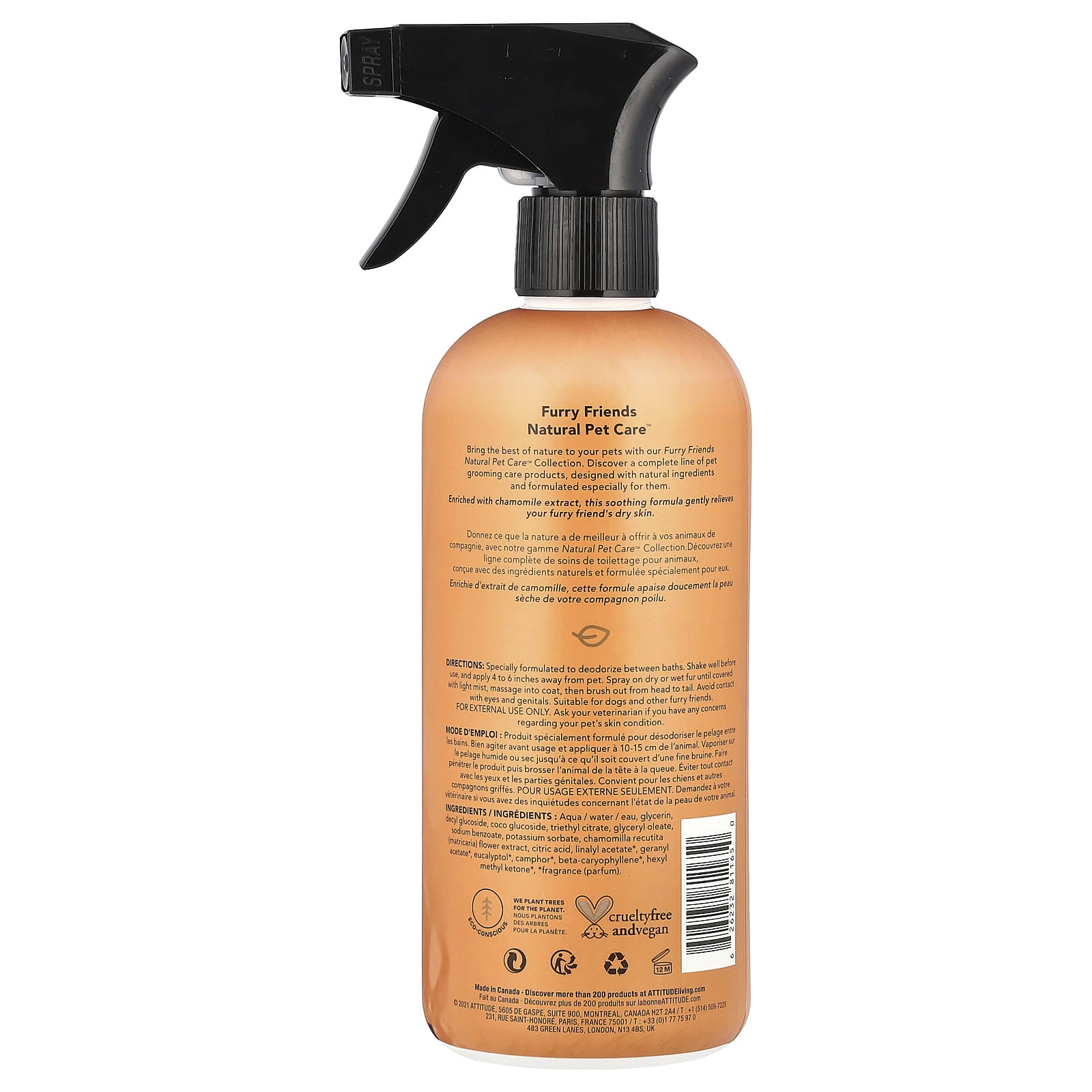 ATTITUDE, Дезодорирующий безводный шампунь, с лавандой, 473 мл (16 жидк. Унций)