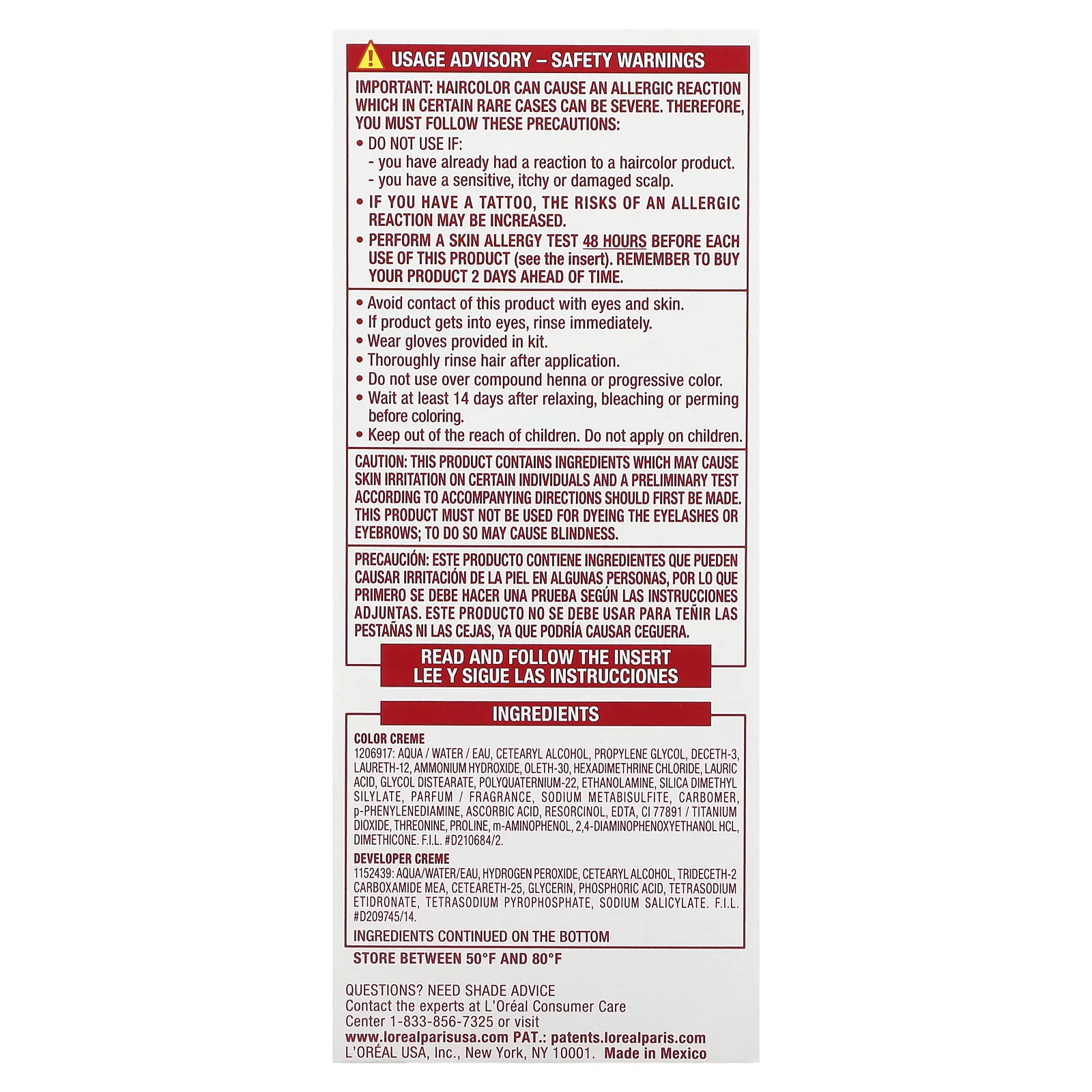 L'Oréal, Excellence Creme, Triple Care Color, 6A, светло-коричневый``, на 1 нанесение