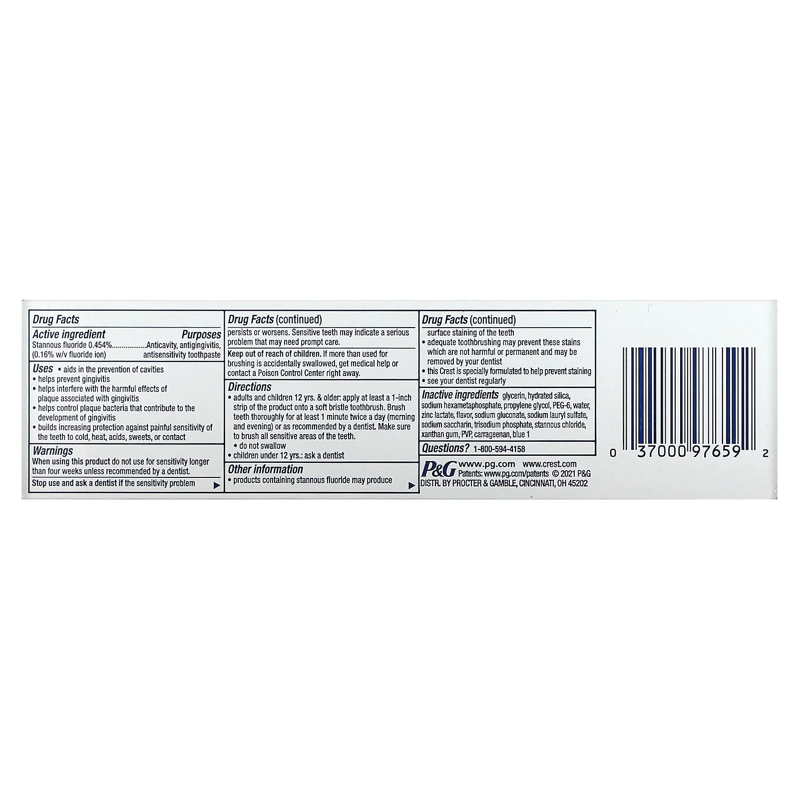 Crest, Pro Health,  улучшенная зубная паста с фторидом, защита десен, 144 г (5,1 унции)