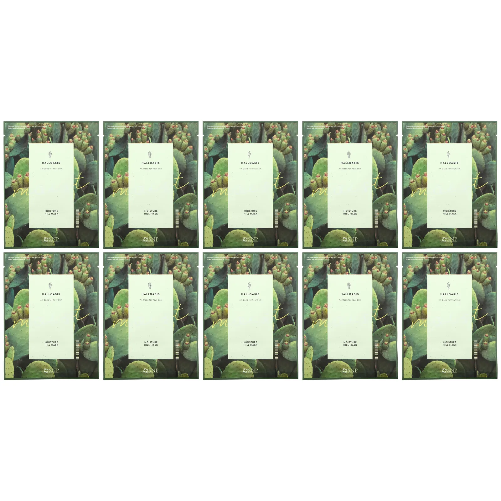 SNP, Halloasis, тканевая маска Moisture Hill, 10 листовых масок, 25 мл (0,84 жидк. Унции)