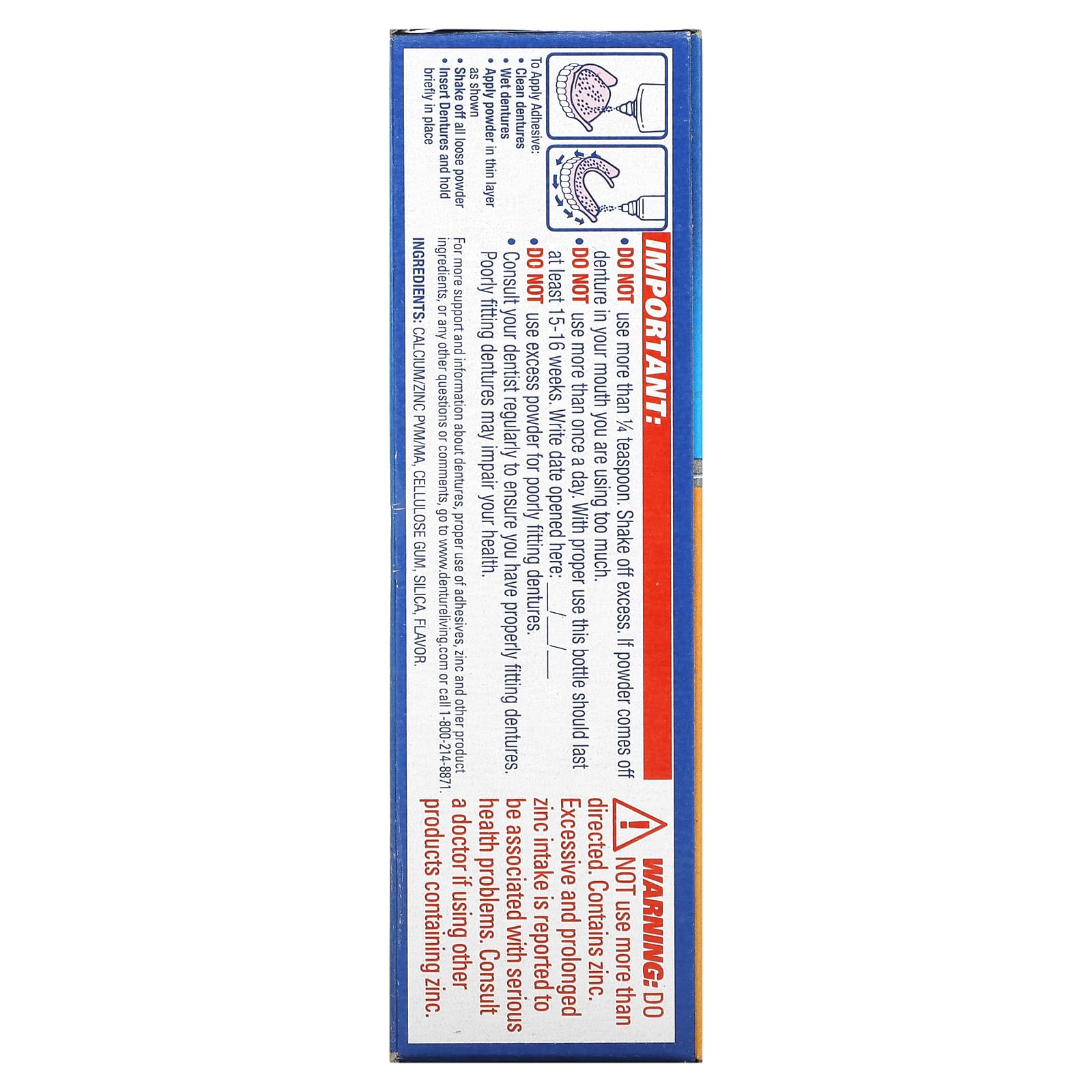 Fixodent, Адгезивный порошок для зубных протезов, экстра фиксация, 76 г (2,7 унции)