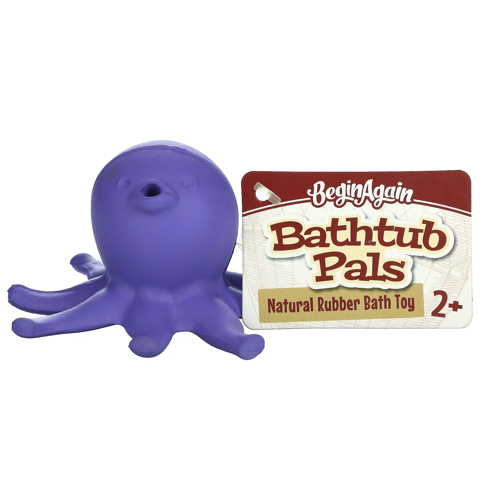 Begin Again Toys, Bathtub Pals, игрушка для ванны из натурального каучука, для детей от 2 месяцев, осьминог, 1 шт.
