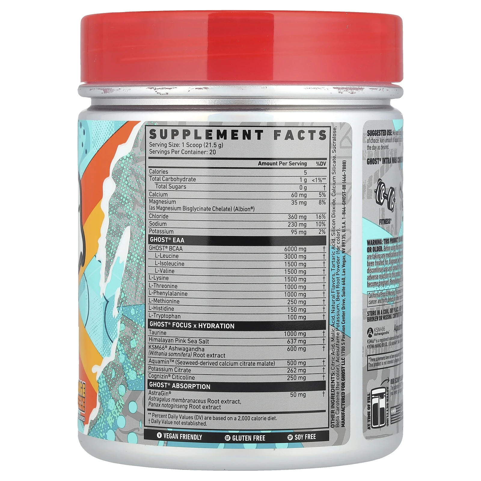 Ghost, Intra, апельсиновый сок, 430 г (15,2 унции)