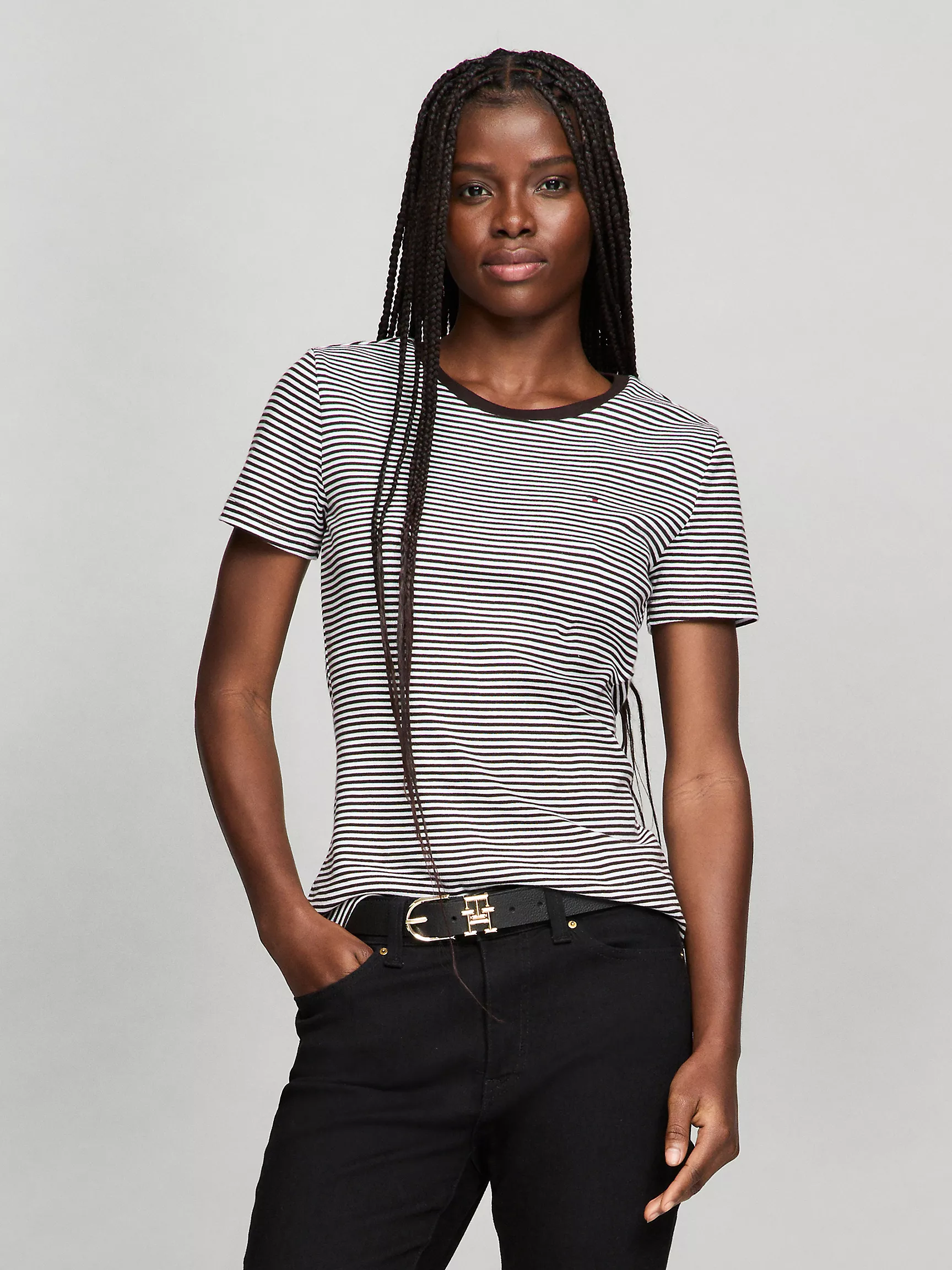 Женская футболка Tommy Hilfiger, Любимая футболка в полоску с круглым вырезом