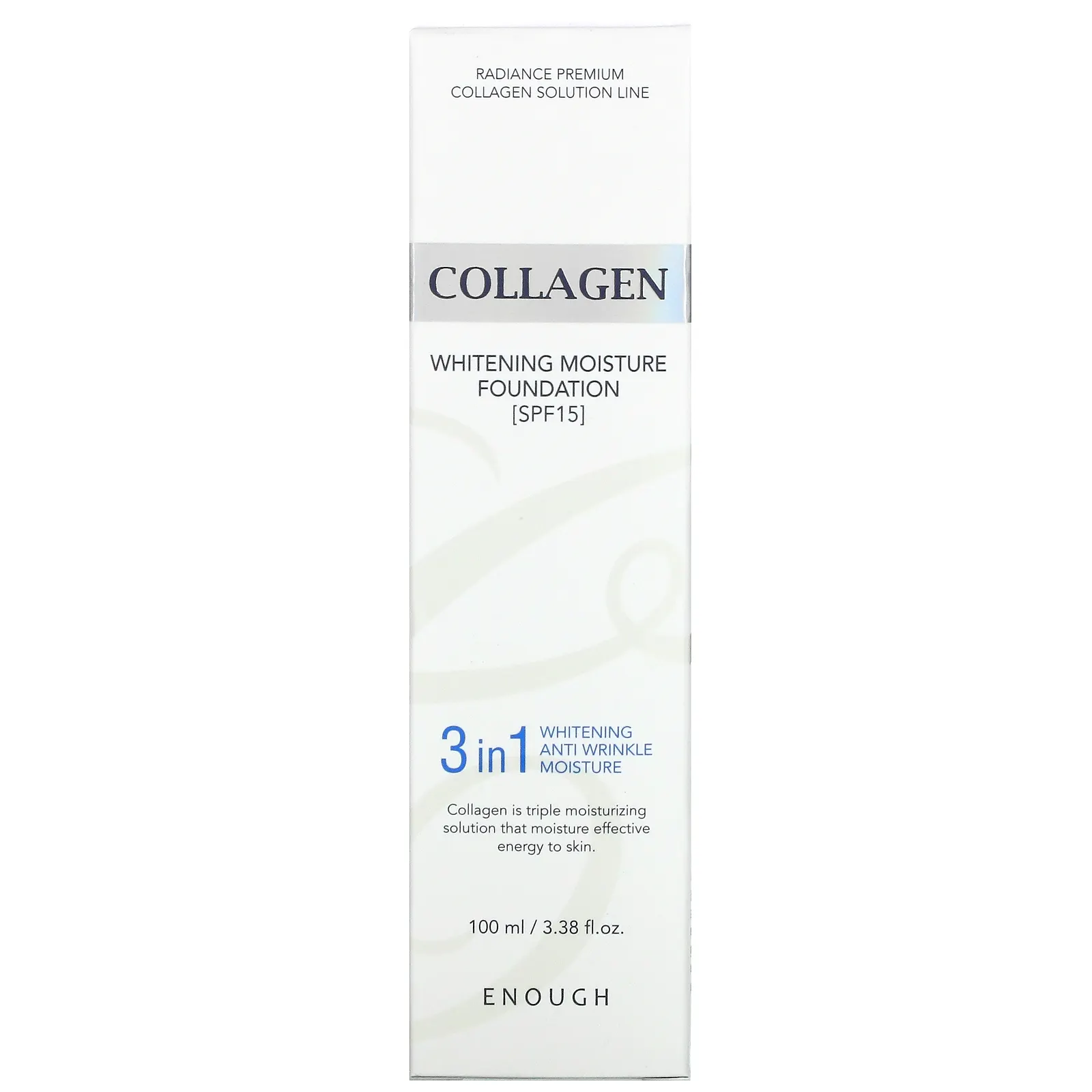 Enough, Collagen, отбеливающая увлажняющая основа, SPF 15, № 13, 100 мл (3,38 жидк. Унции)