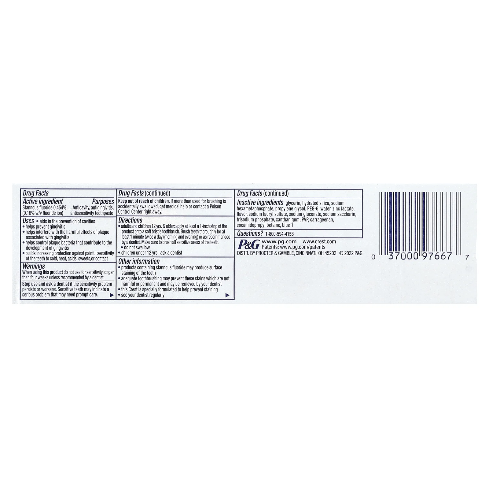 Crest, Pro-Health Advanced, зубная паста с фторидом, глубокое очищение, мята, 3 тюбика по 144 г (5,1 унции)