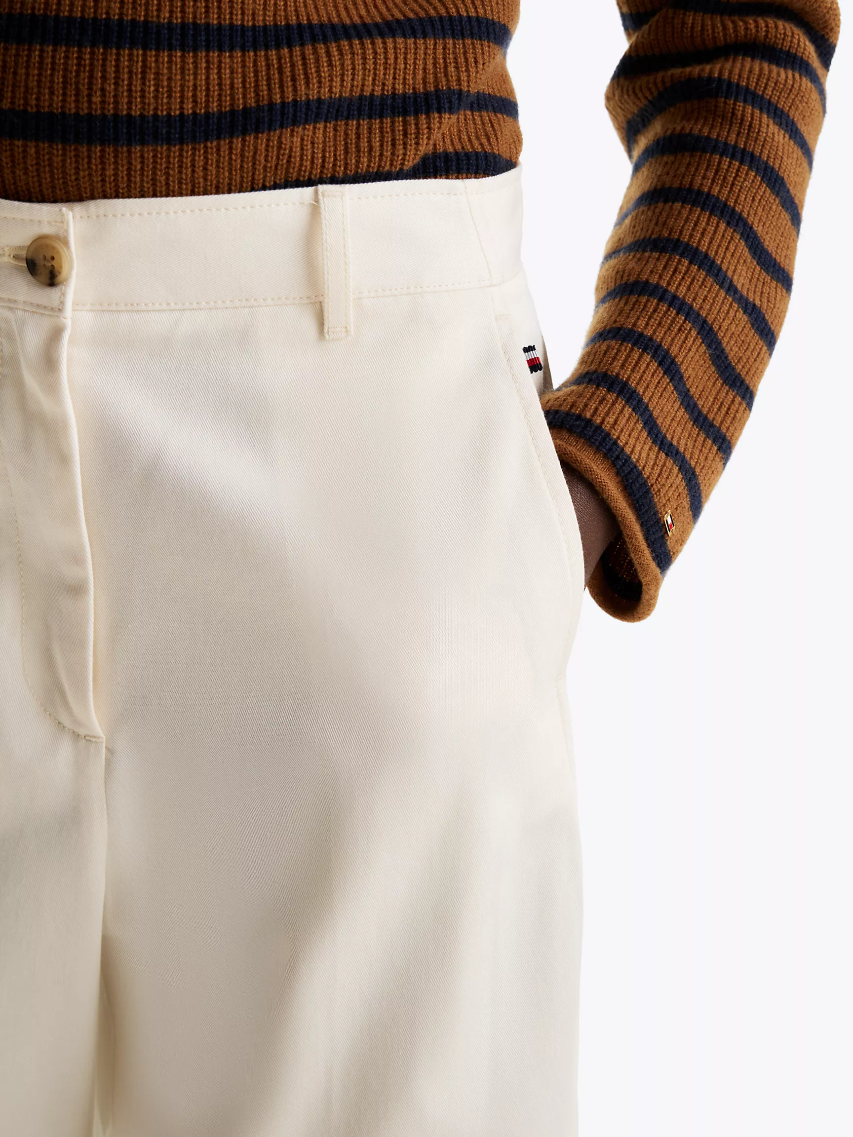 Женские брюки Tommy Hilfiger, Хлопковые брюки чинос широкого силуэта