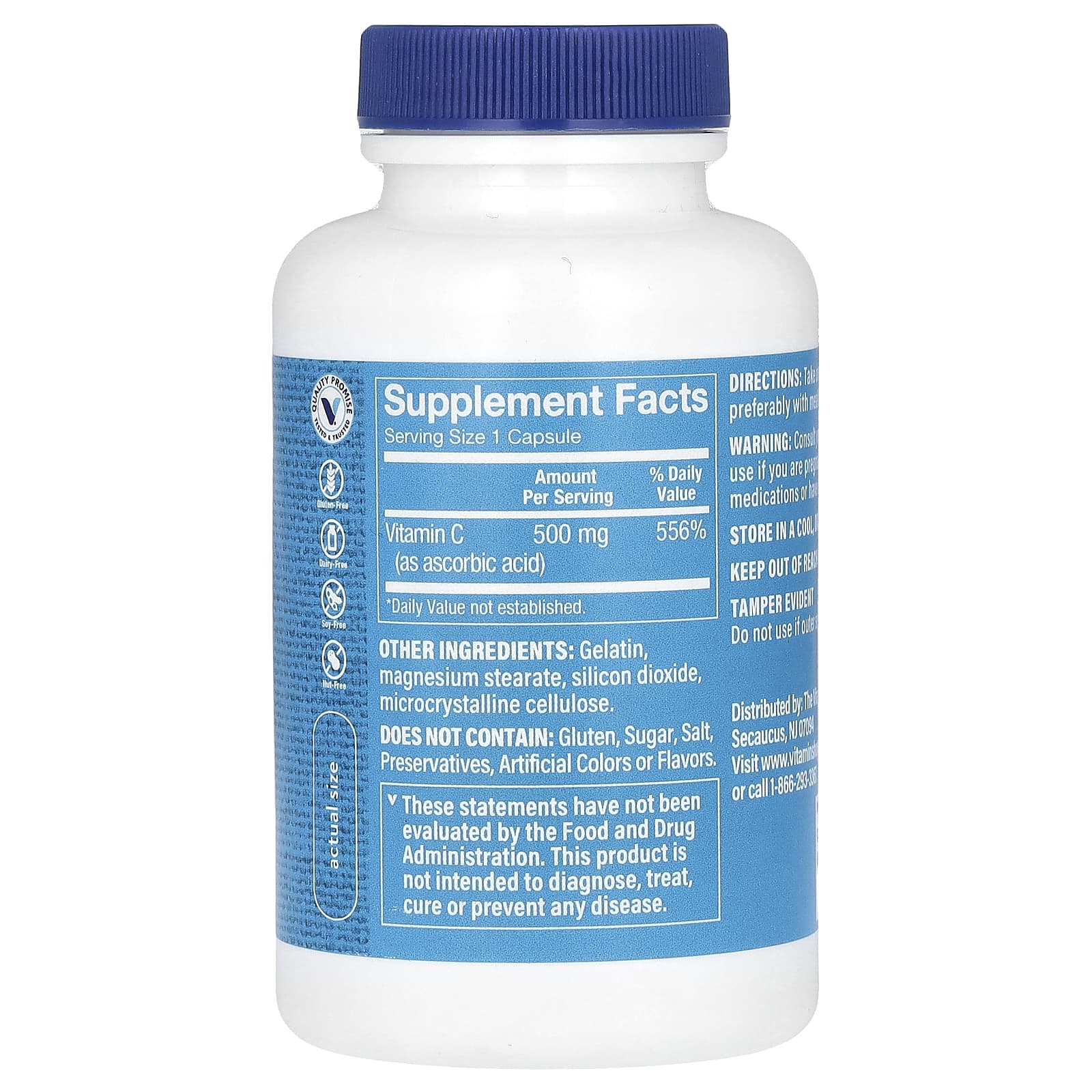 The Vitamin Shoppe, витамин C, 500 мг, 100 капсул