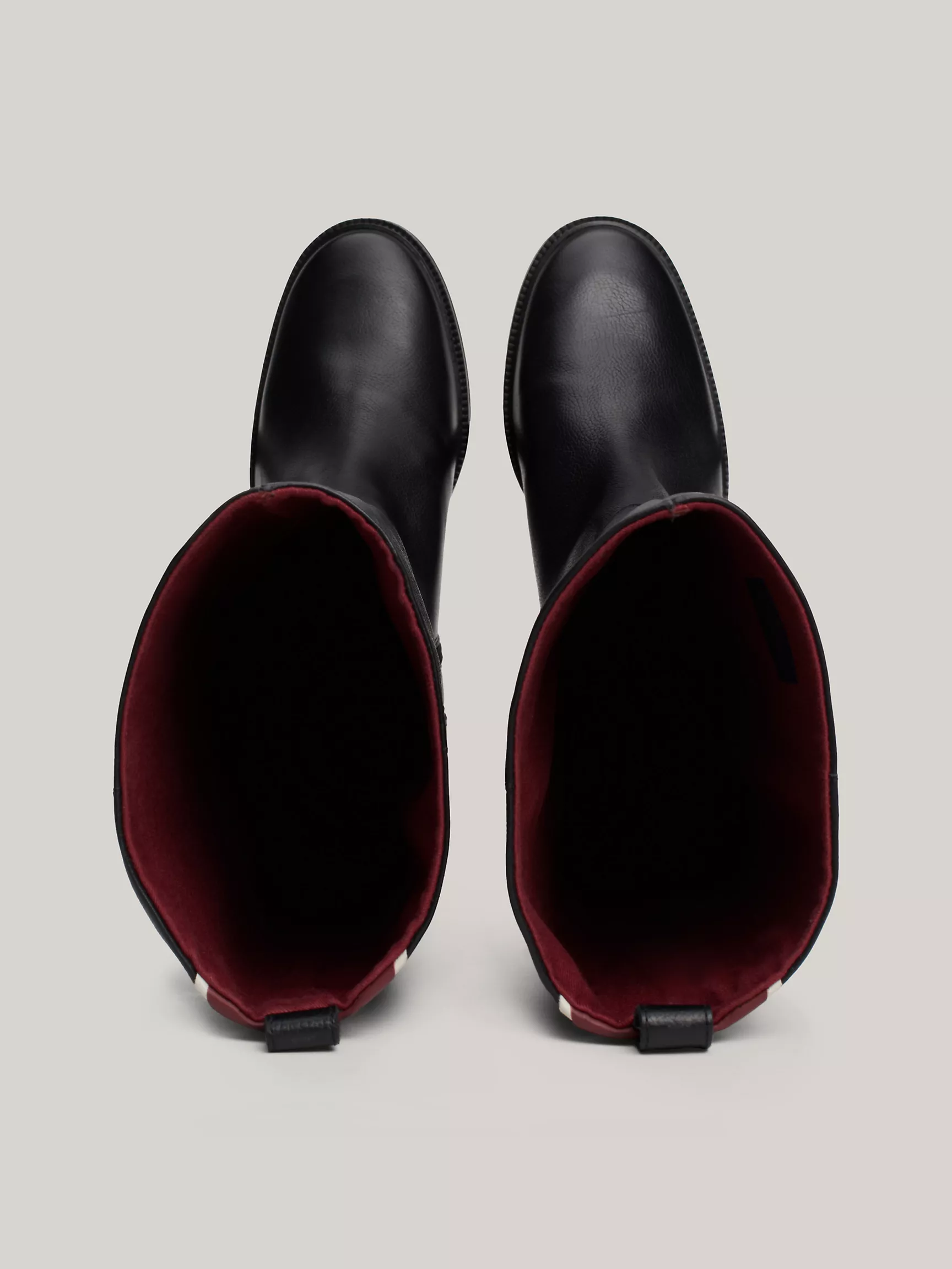 Женские ботинки Tommy Hilfiger, Высокие кожаные сапоги с монограммным узором