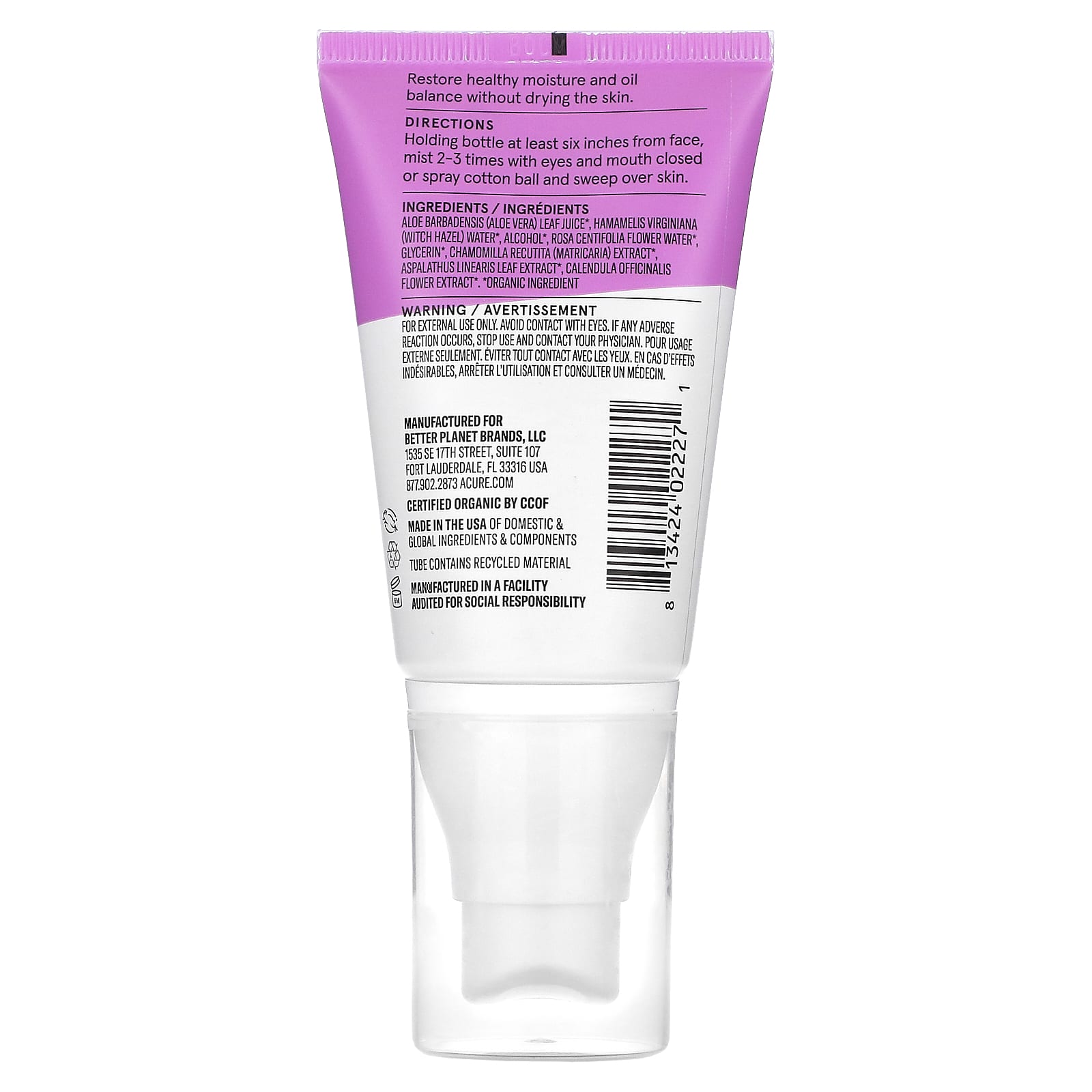 ACURE, Radically Rejuvenating, тоник с гамамелисом, 59 мл (2 жидк. Унции)