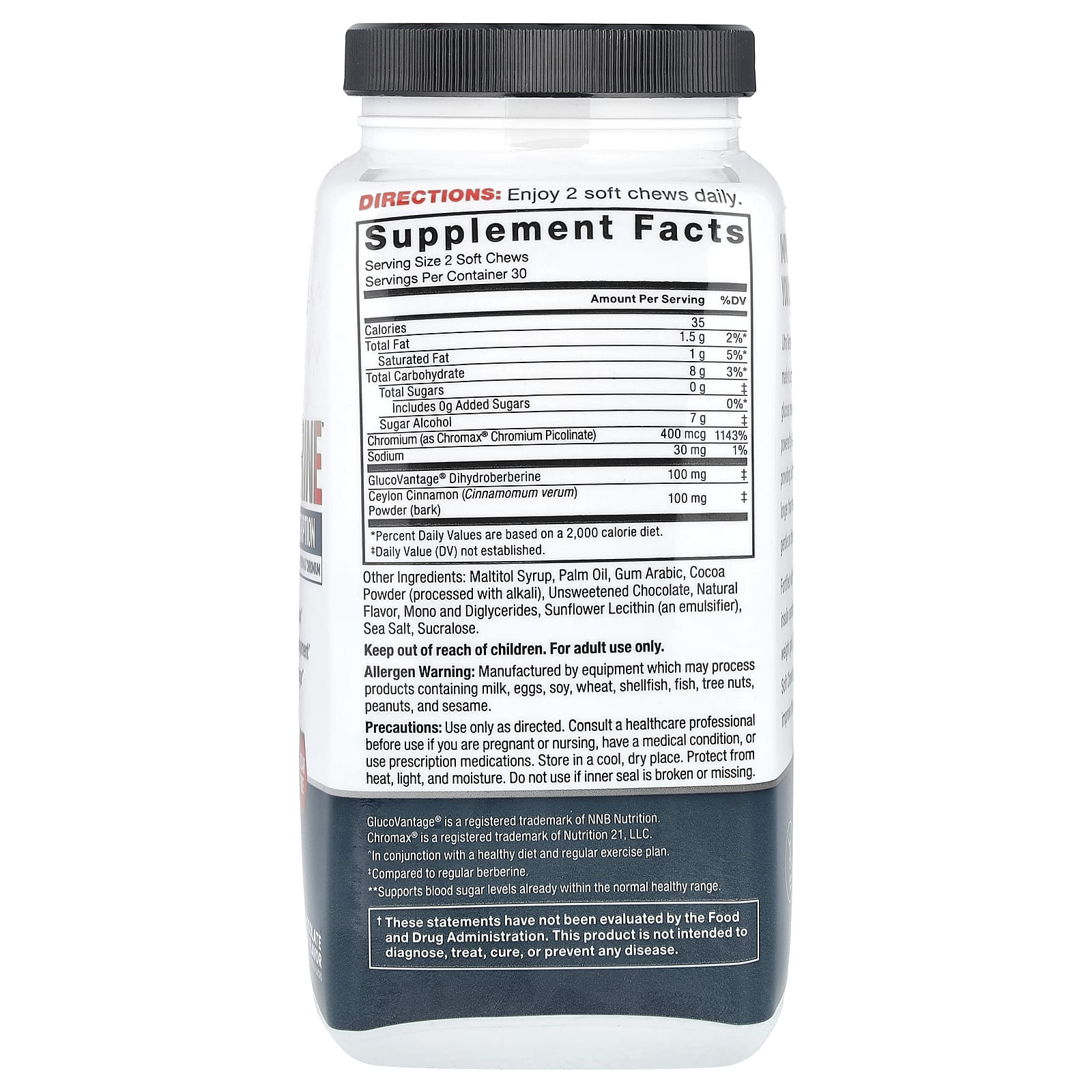 Force Factor, Ultra Berberine ™, шоколад и мята, 60 жевательных таблеток